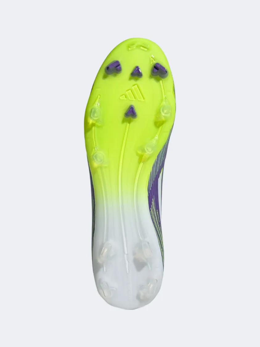 Slim Profile Adidas F50 League Firm/Multi-Ground Cleats Unisex Football Shoes Purple/White/Lemon