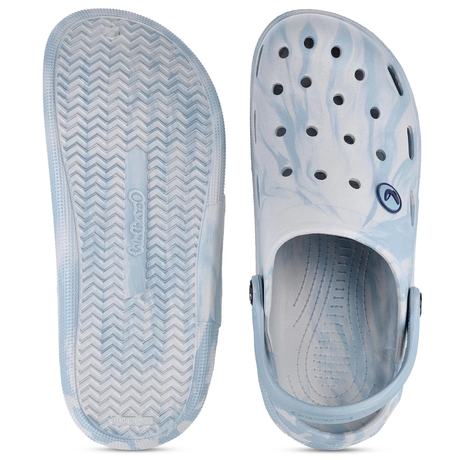 Men's Clogs  -  WC8778 Aqua Blue Smooth Walk Gel Cushioning
