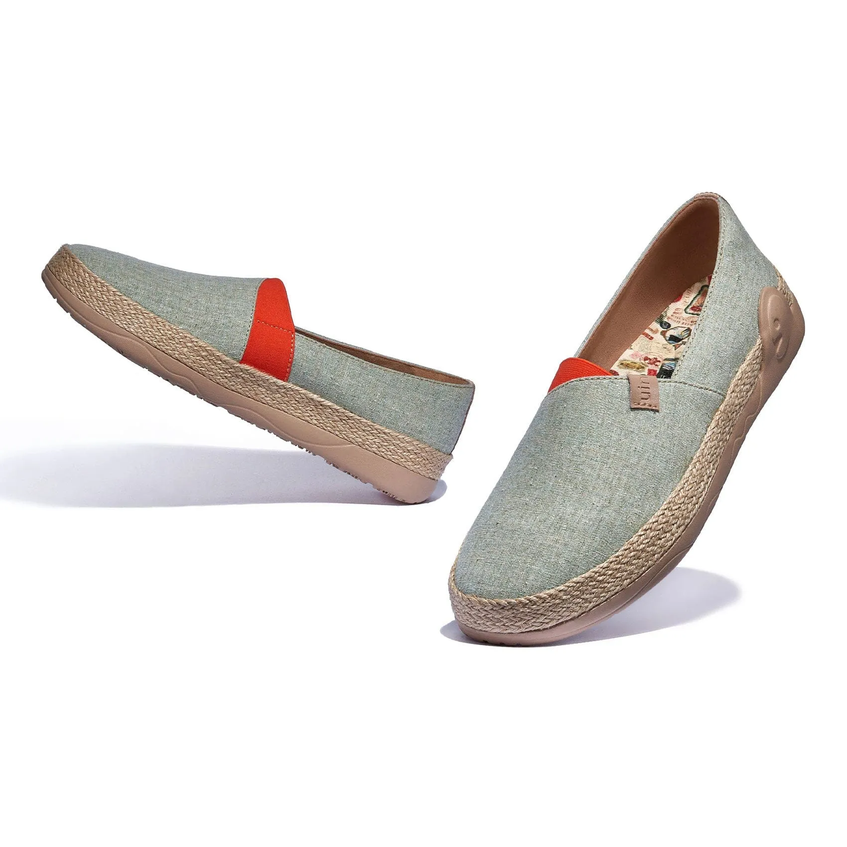 Slim Profile Travel Walk Grey Green Marbella I Women