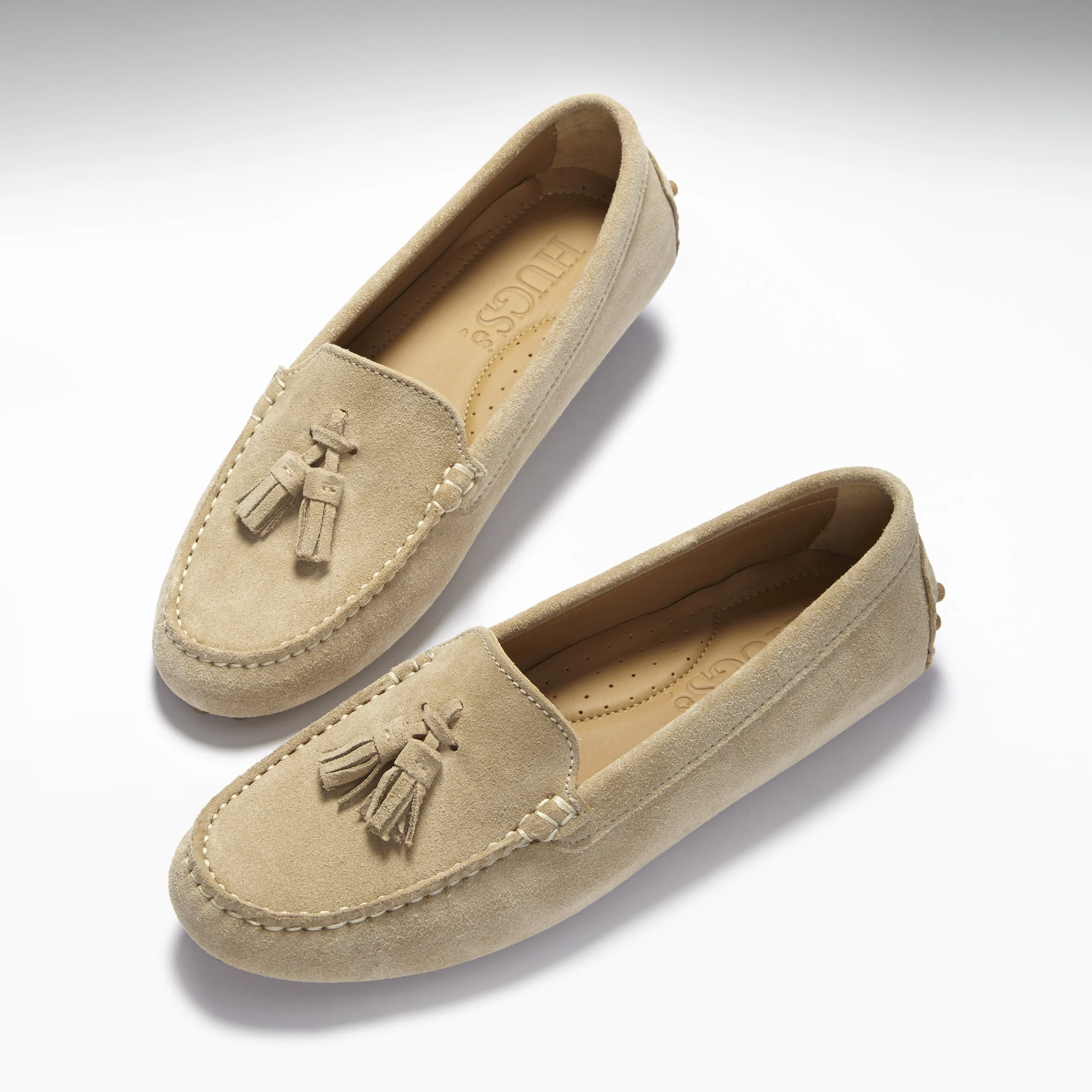 Way Open Professional Attire Women's Tasselled Driving Loafers, taupe suede
