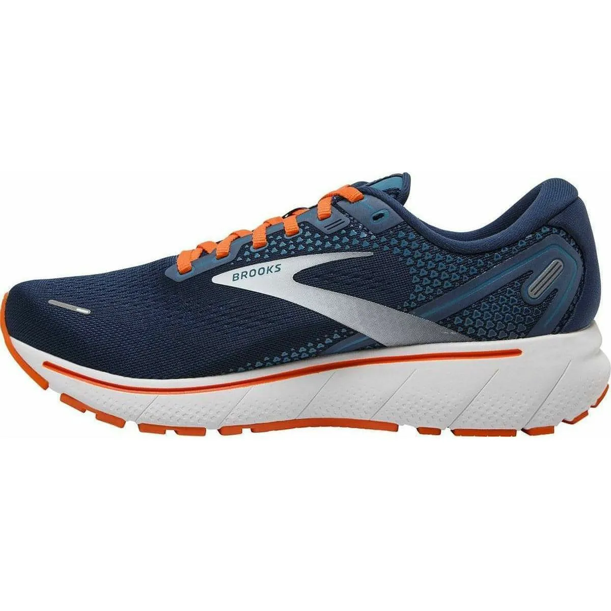 Brooks Ghost 14 Mens Running Shoes - Blue Jungle Path Breathable Lining
