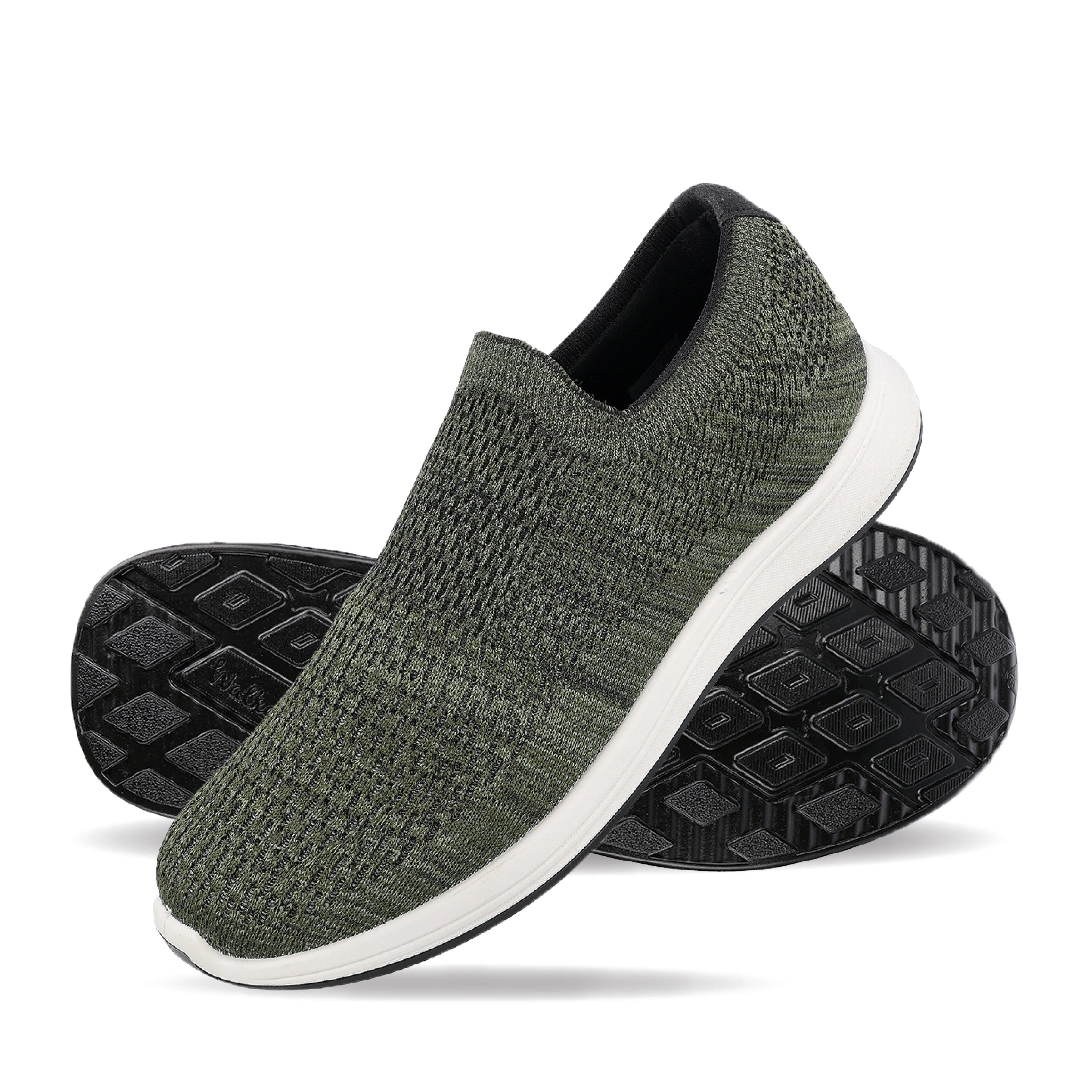 Men's Daily Wear - Walking Shoes - WS6094 Olive Flexible Support
