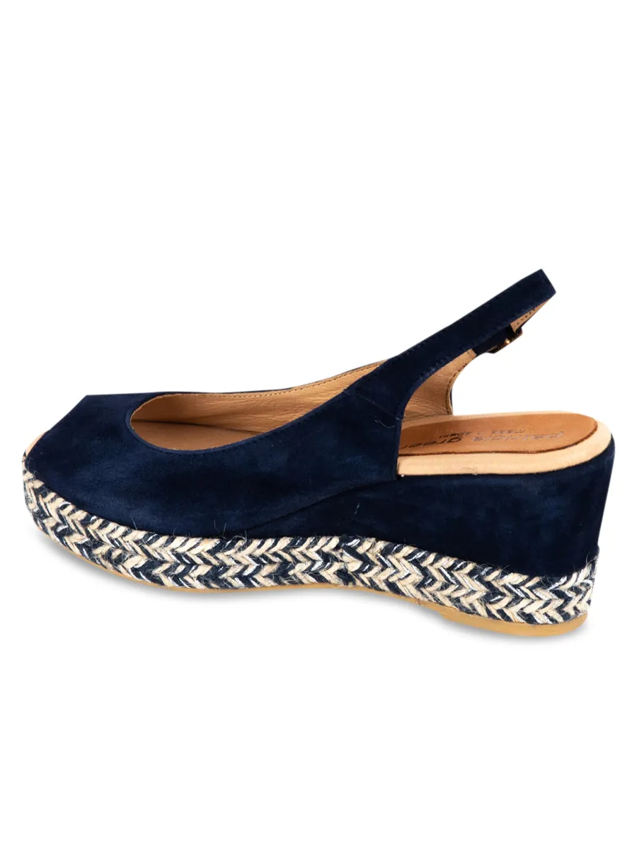 Piper Peep-Toe Slingback Espadrille Strong Stitch Zip Up Closure