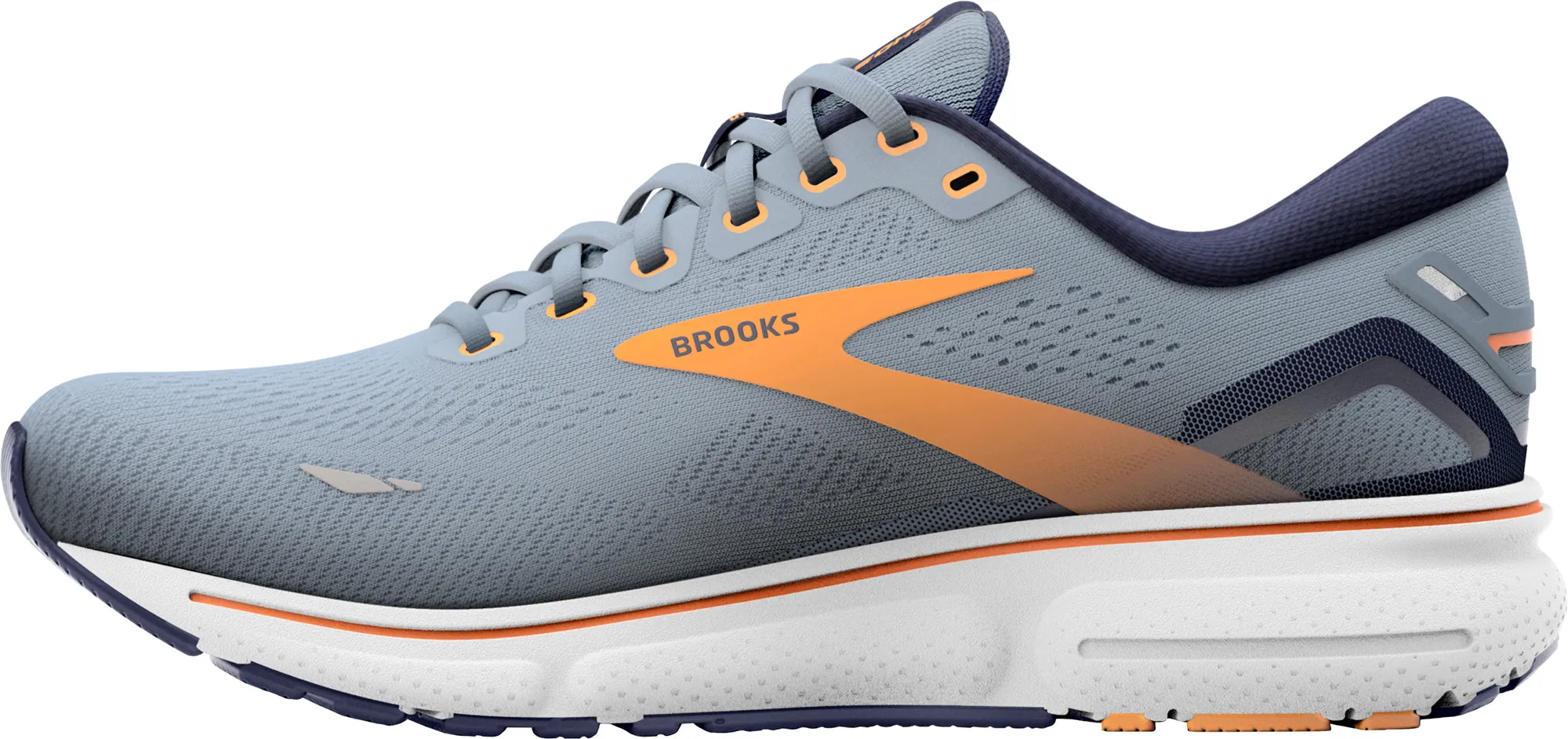 Hot Day Stone Gray Brooks Ghost 15 Mens Running Shoes - Grey