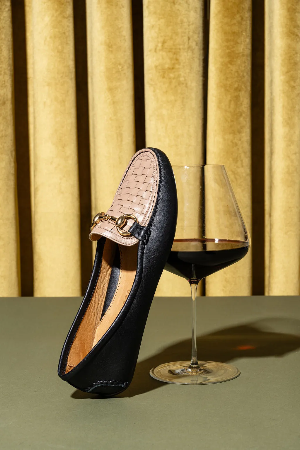 Kim Horsebit Woven Driver Court Grip Comfort Heel