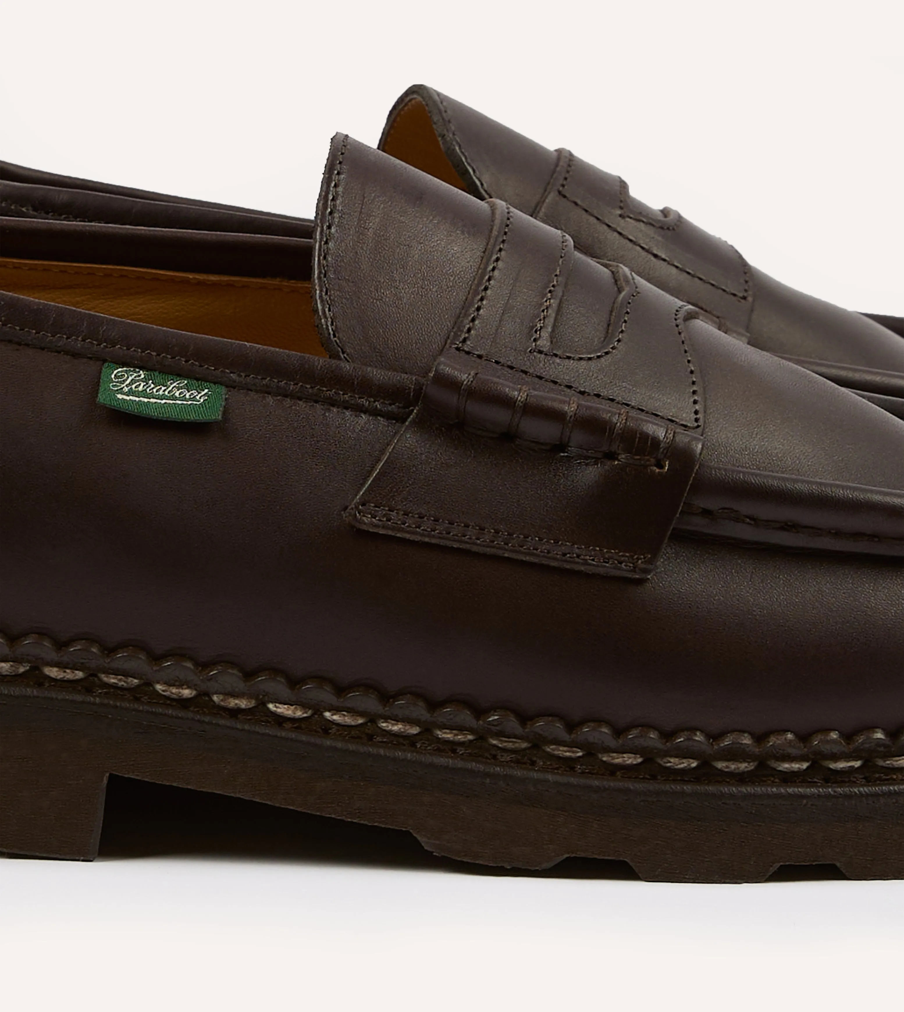 Paraboot Reims Brown Leather Loafer Padded Comfort Cold Weather Quick Flex