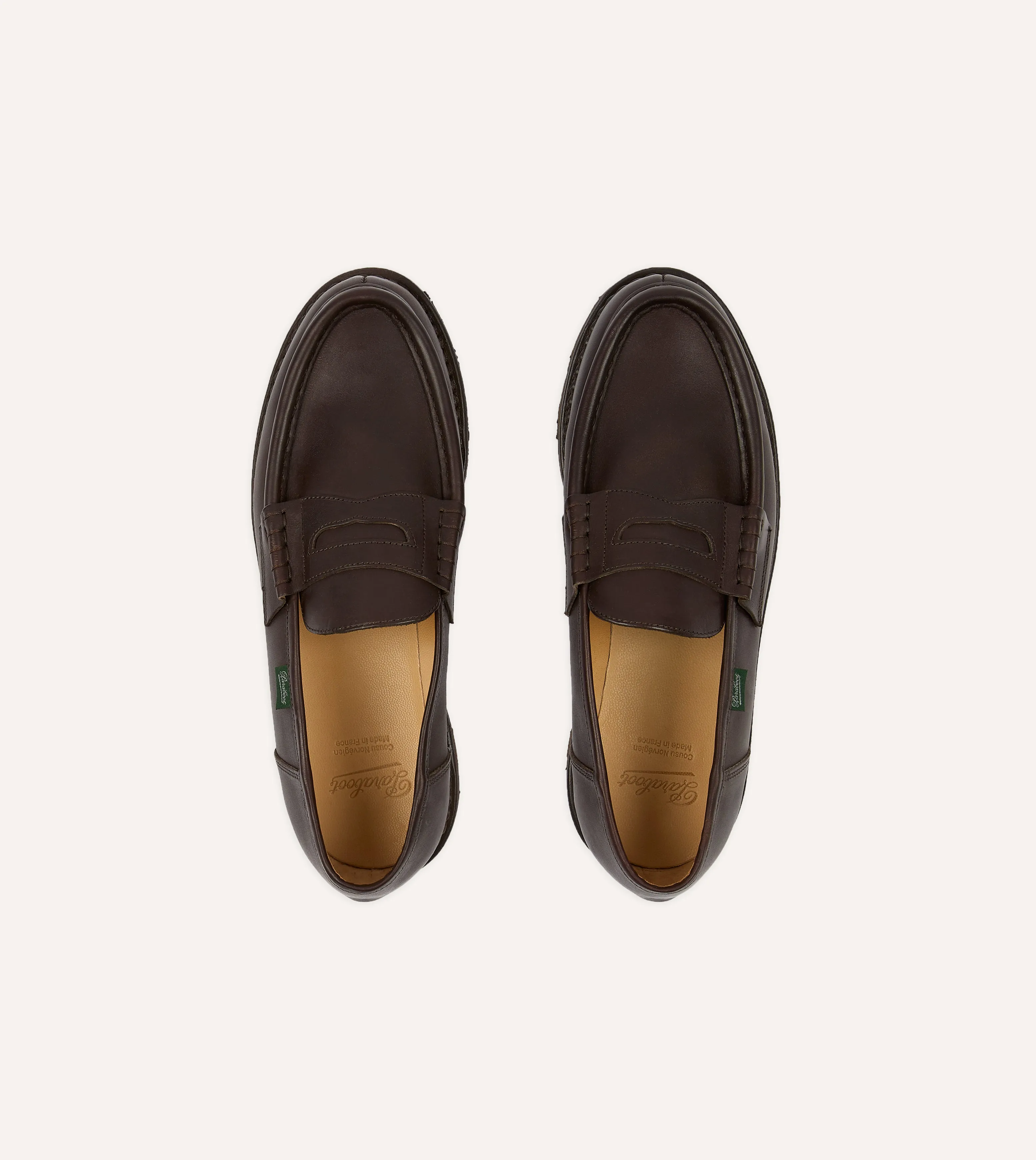 Flexibility Feature Sweat Resistant Indoor Fitness Paraboot Reims Brown Leather Loafer