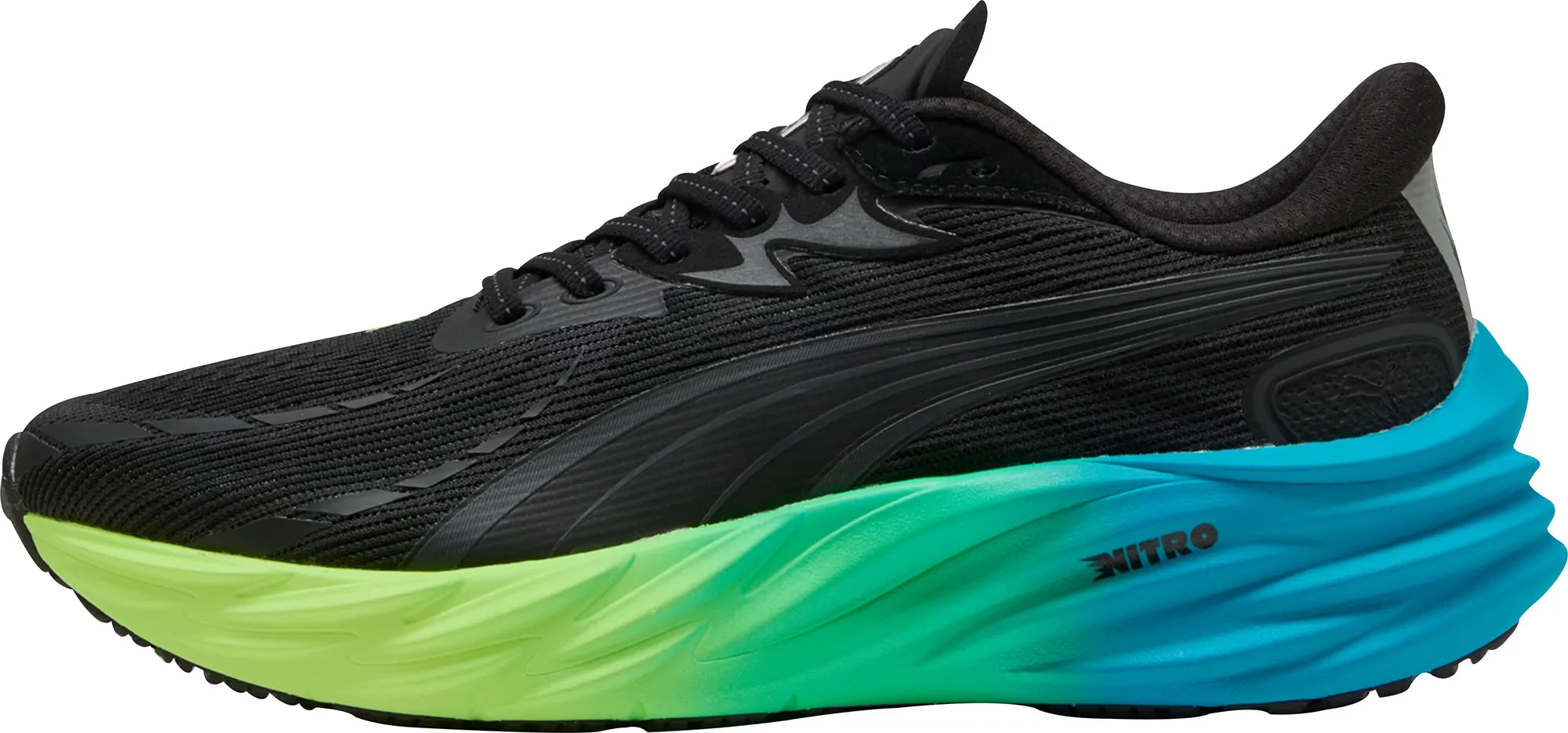Gel Soft Shine Bright Puma Velocity Nitro 4 Mens Running Shoes - Black