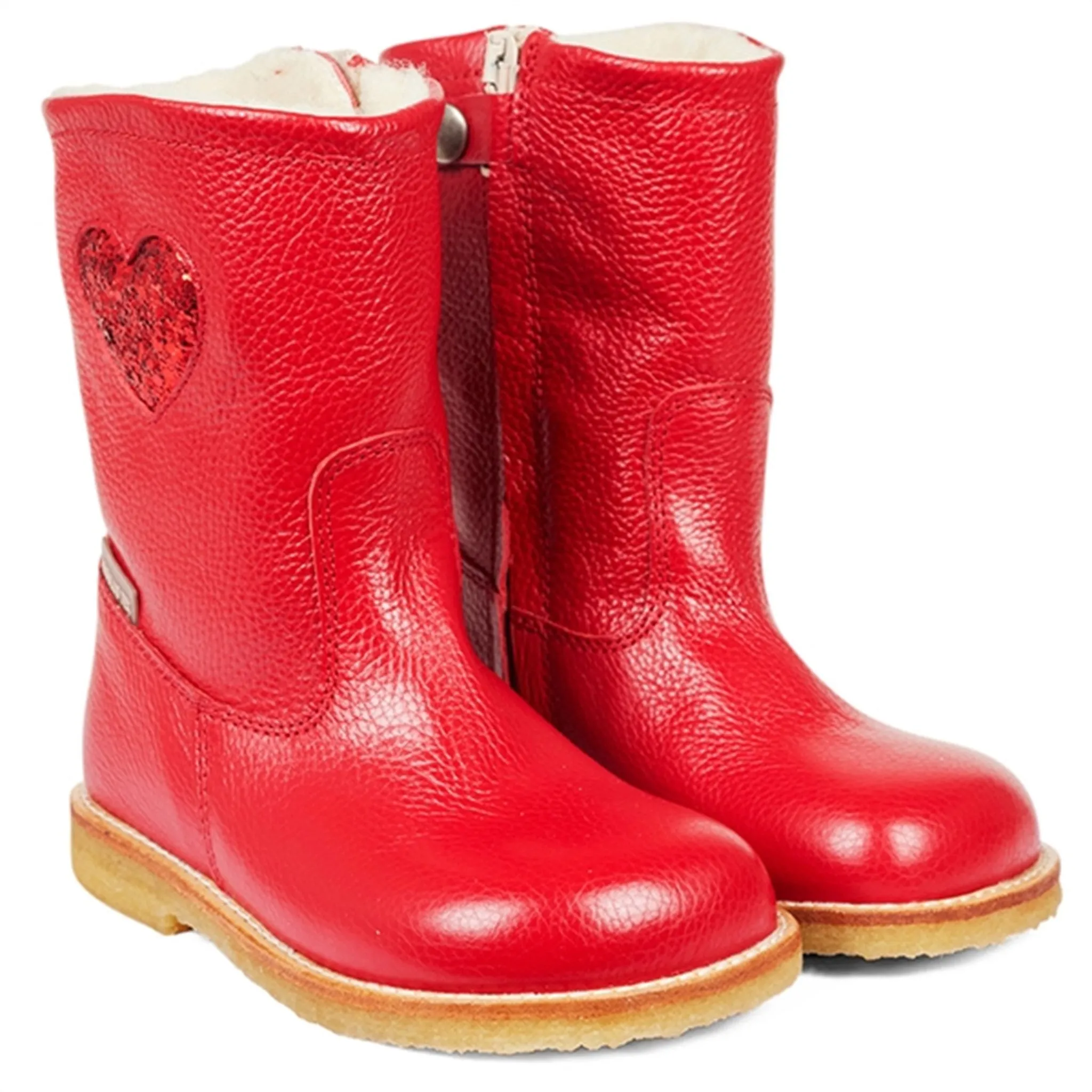 Angulus Tex-Boots With Zipper Red/Red Glitter Snow Snow Explorer All-terrain