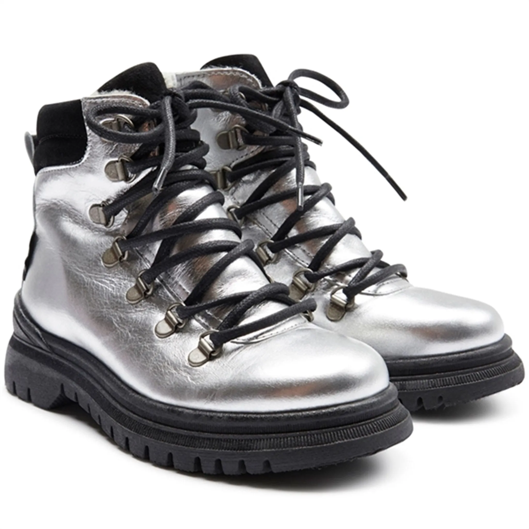 Snow Winter Hiking Boots Angulus Tex Lace Boots With Zipper Silver/Black