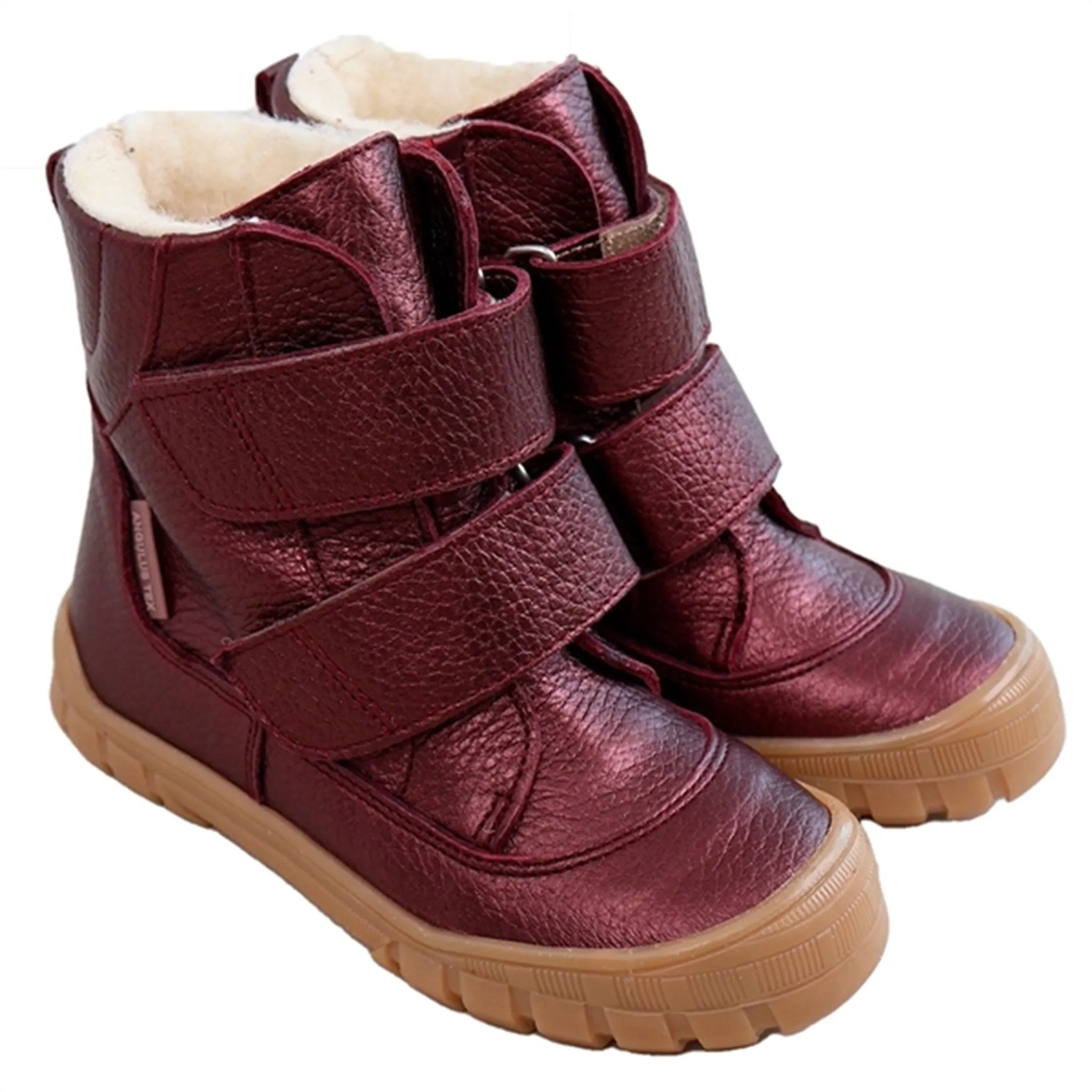 Angulus Tex-Boots With Velcro Bordeaux Shine Frosty Conditions winter sports