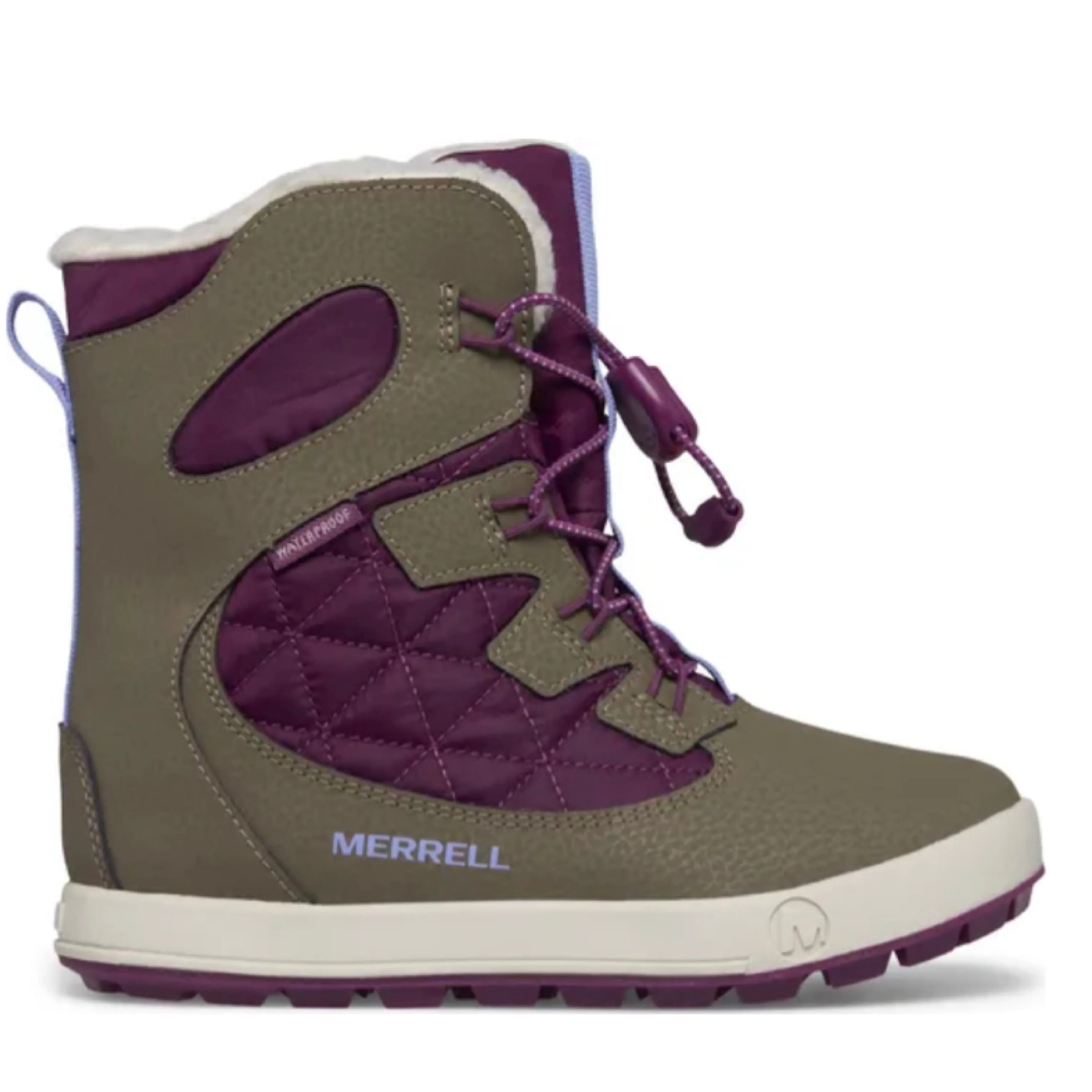 Merrell Truffle/ Plum Cozy Snow Bank 4.0 Children??s/Youth Waterproof Snow Boot Snow Hiking Cold Snow Utility
