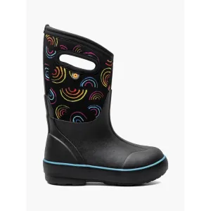 Winter Trail Ready BOGS Black Wild Rainbows Classic II Boots
