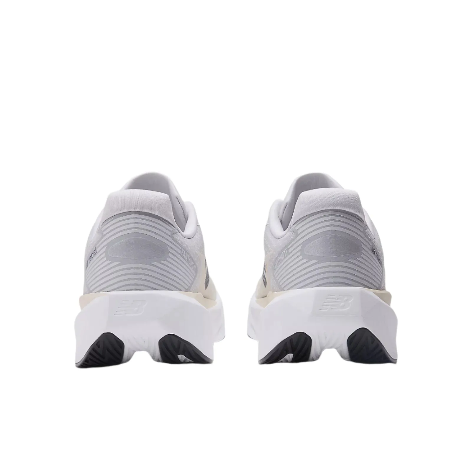 New Balance Men's Fuelcell Rebel v5 Running Shoes in Grey Matter/Linen/White AW25 amateur runner's shoe choice synthetic upper versatility