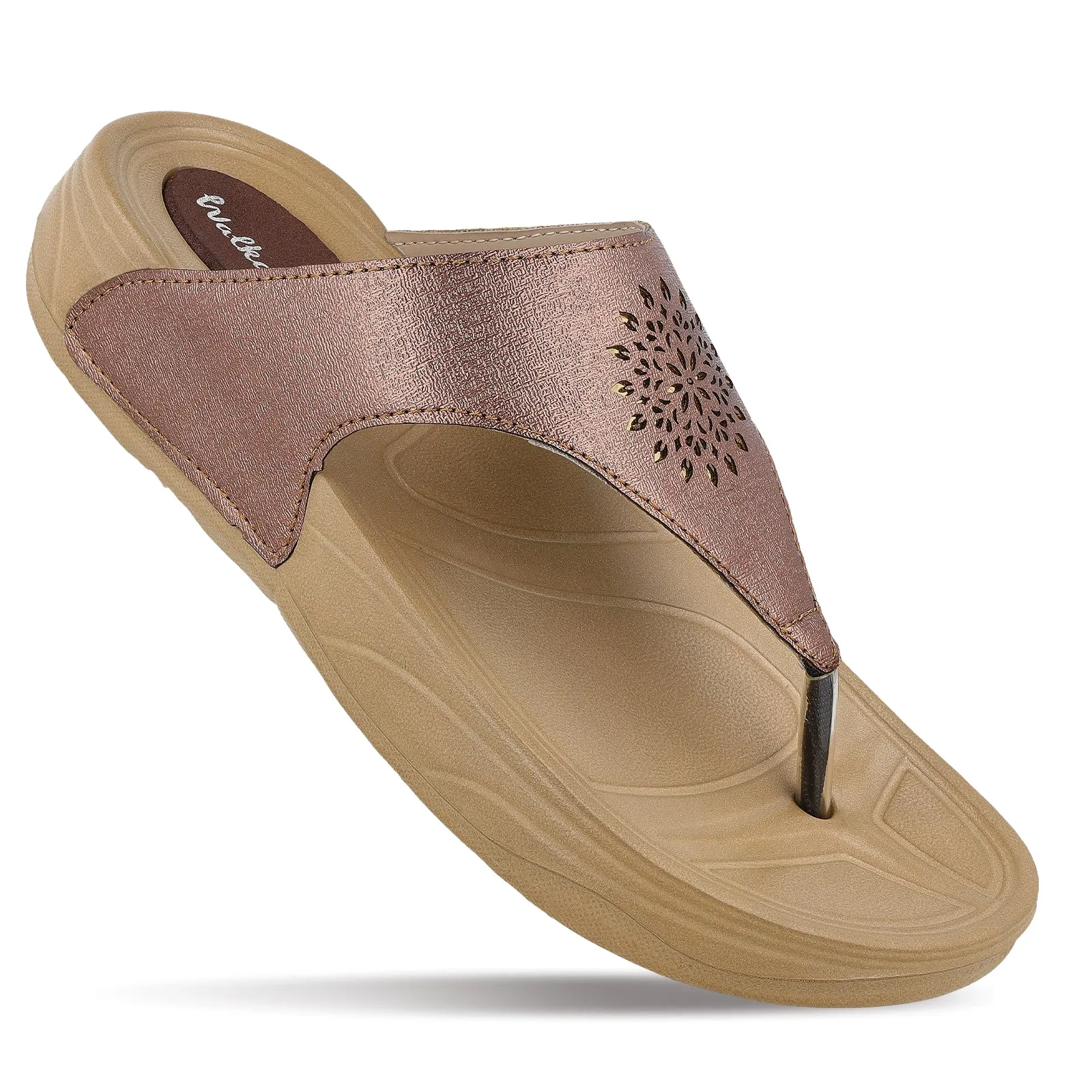 Light Fit Women's Flip-Flop - WC4991 Brown Tan