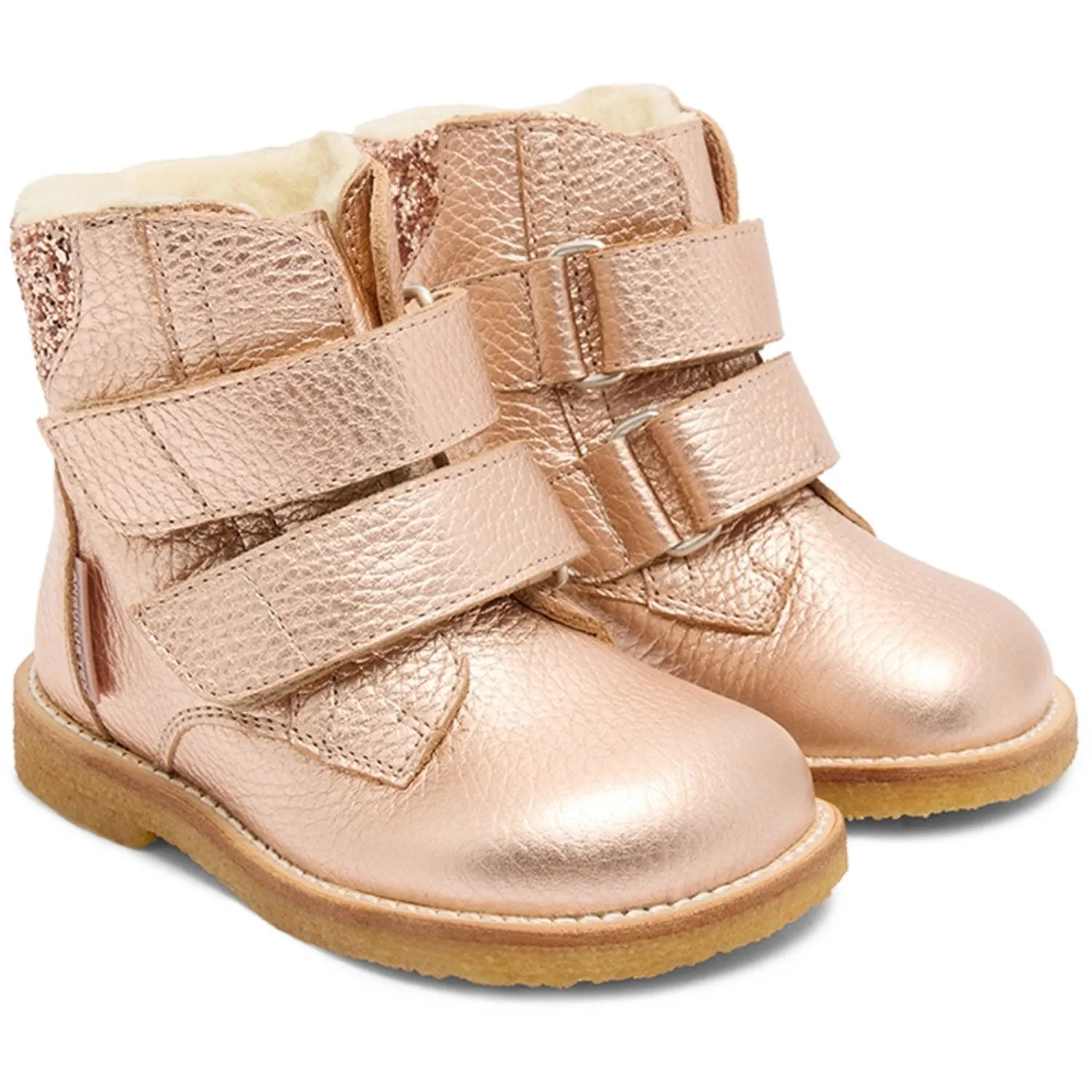 Snow Winter Hiking Trail Snow Exploration Angulus Copper/Maple Glitter Tex-Boot Med Glitter Og Velcro Closure