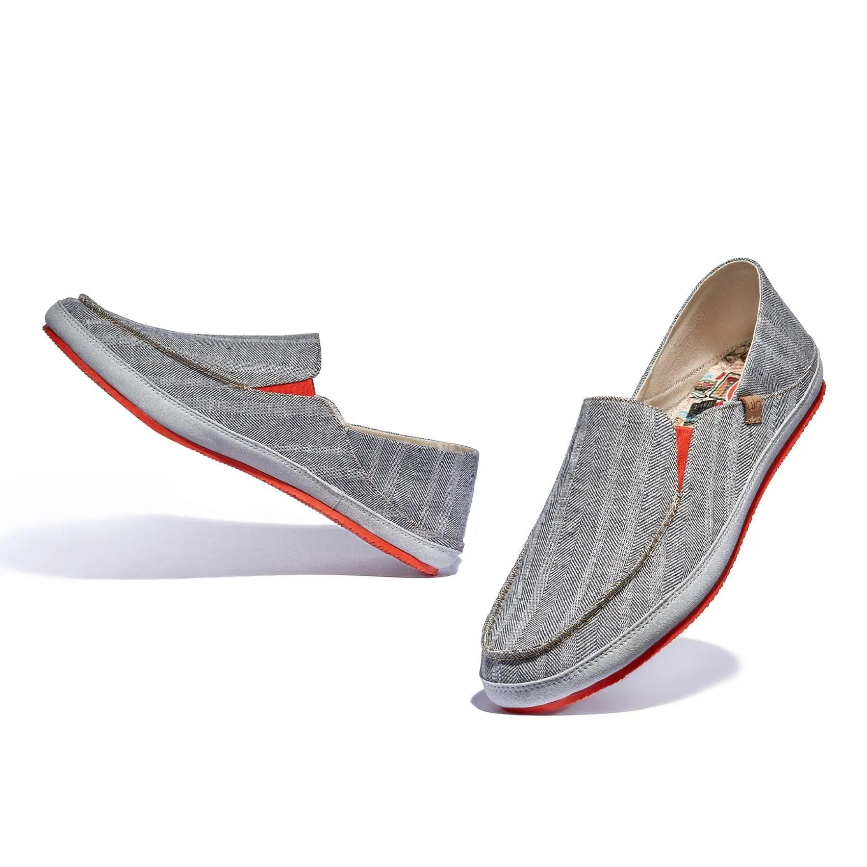 Light Grey Formentera II Men Metal Accents Elegant Shape