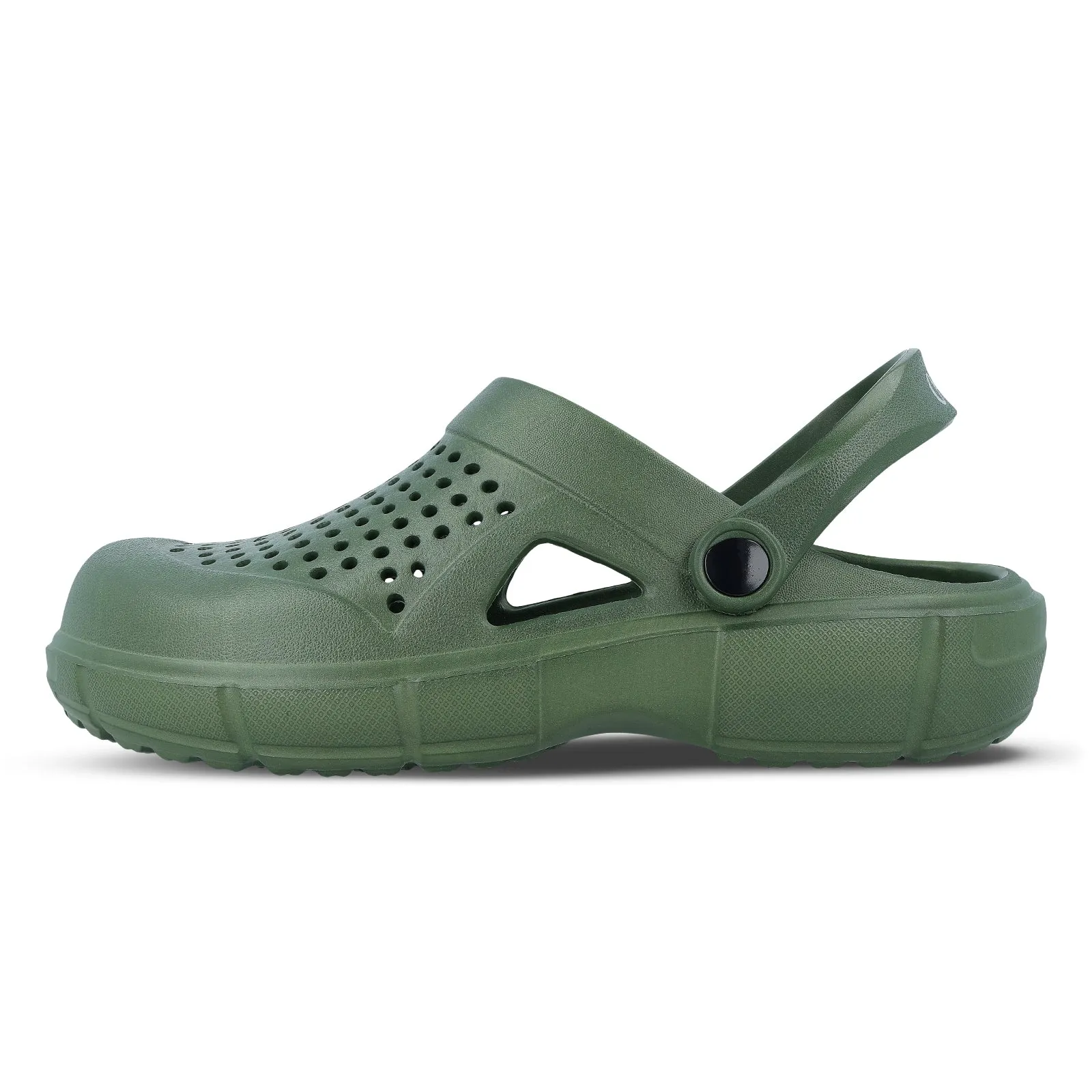 Walkaroo Mens Clogs  - WC4849 Olive Walk Flow Chunky Heel