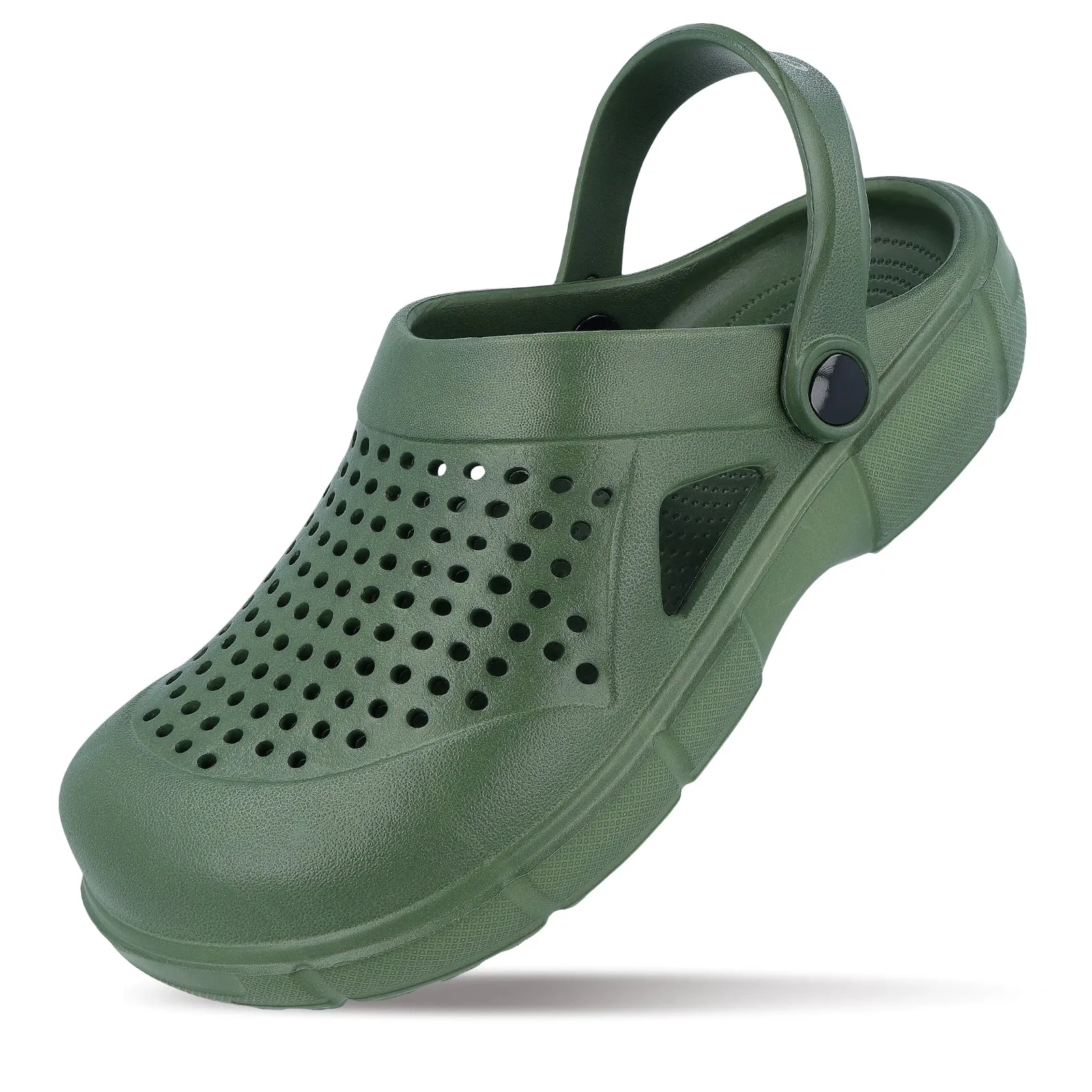 Walkaroo Mens Clogs  - WC4849 Olive Relaxing Lightweight Footwear