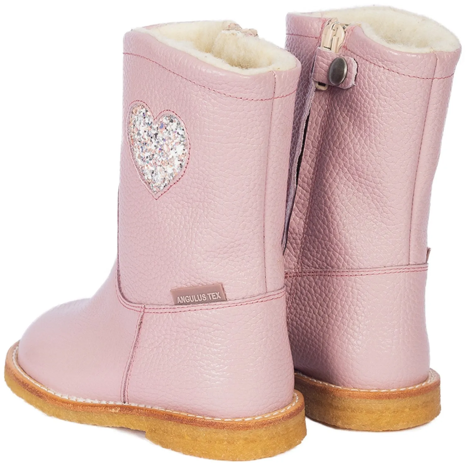 Weather-Safe Gear Angulus Mauve/Mauve Glitter Tex-Boot Med Hjerte Og Zipthrough