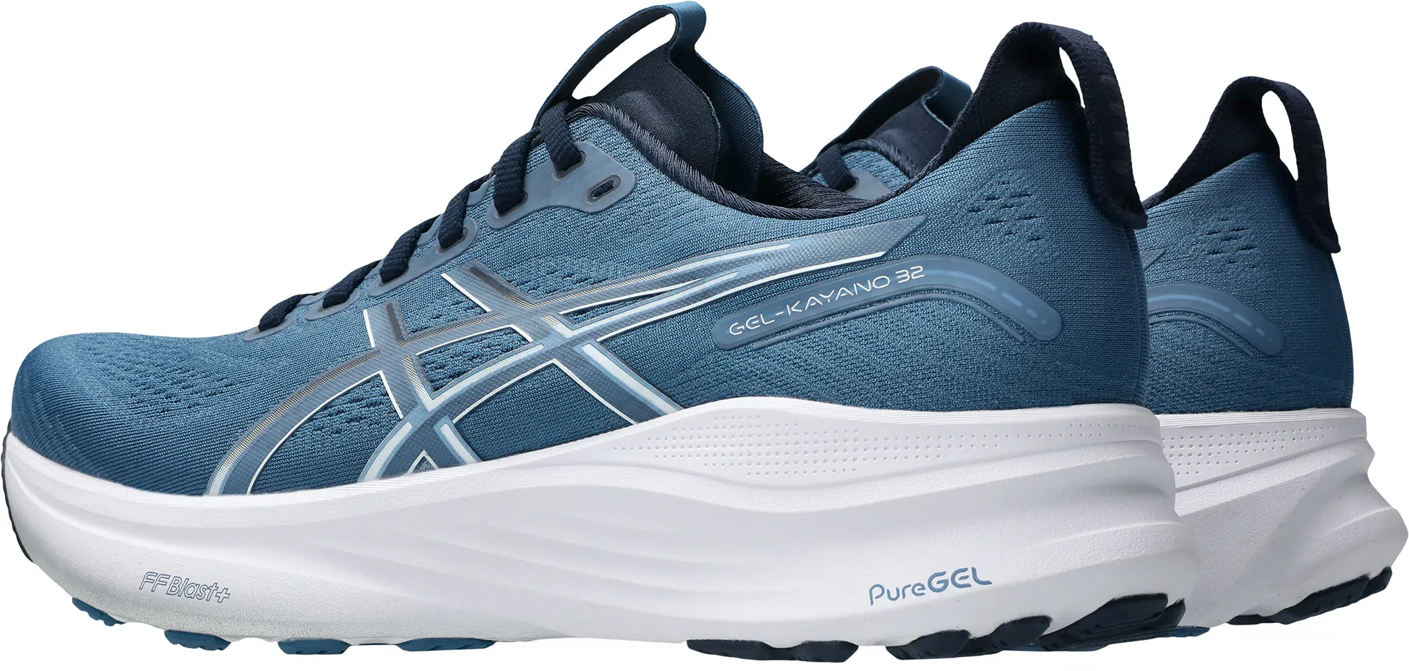 Asics Gel Kayano 32 Mens Running Shoes - Blue Stretch Fabric Travel Light