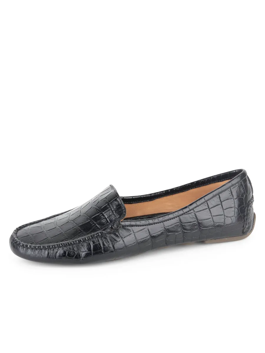 Abrasion resistant Jillian Driving Moccasin in Crocodile