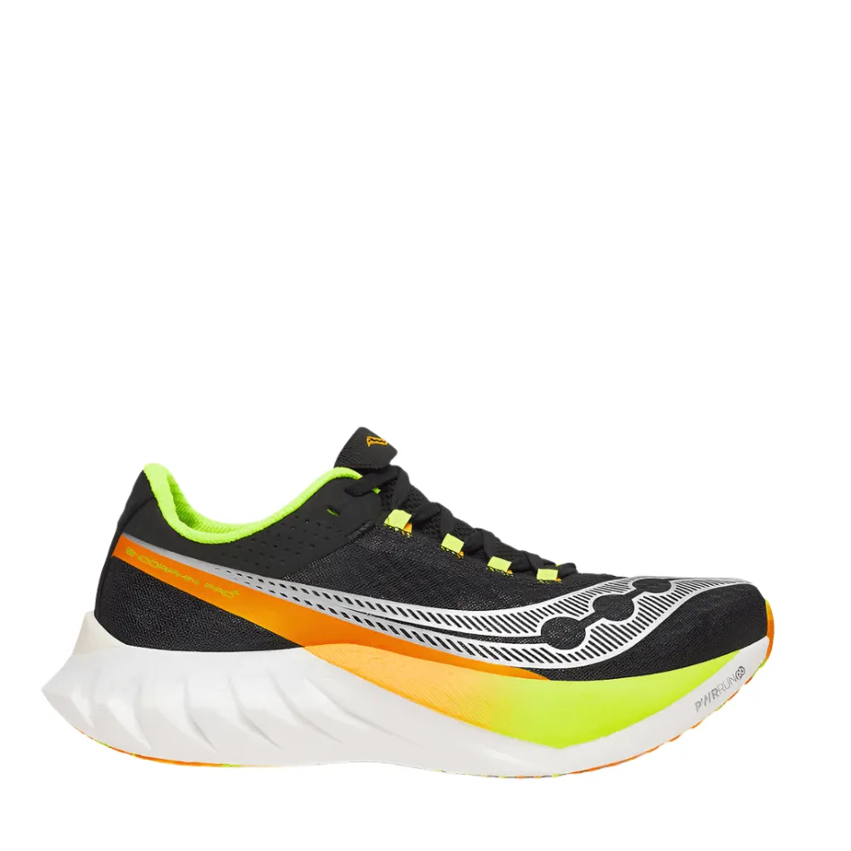 casual runners' shoes Breathable Upper Saucony Men's Endorphin Pro 4 Running Shoes in Black/Vo2 AW25