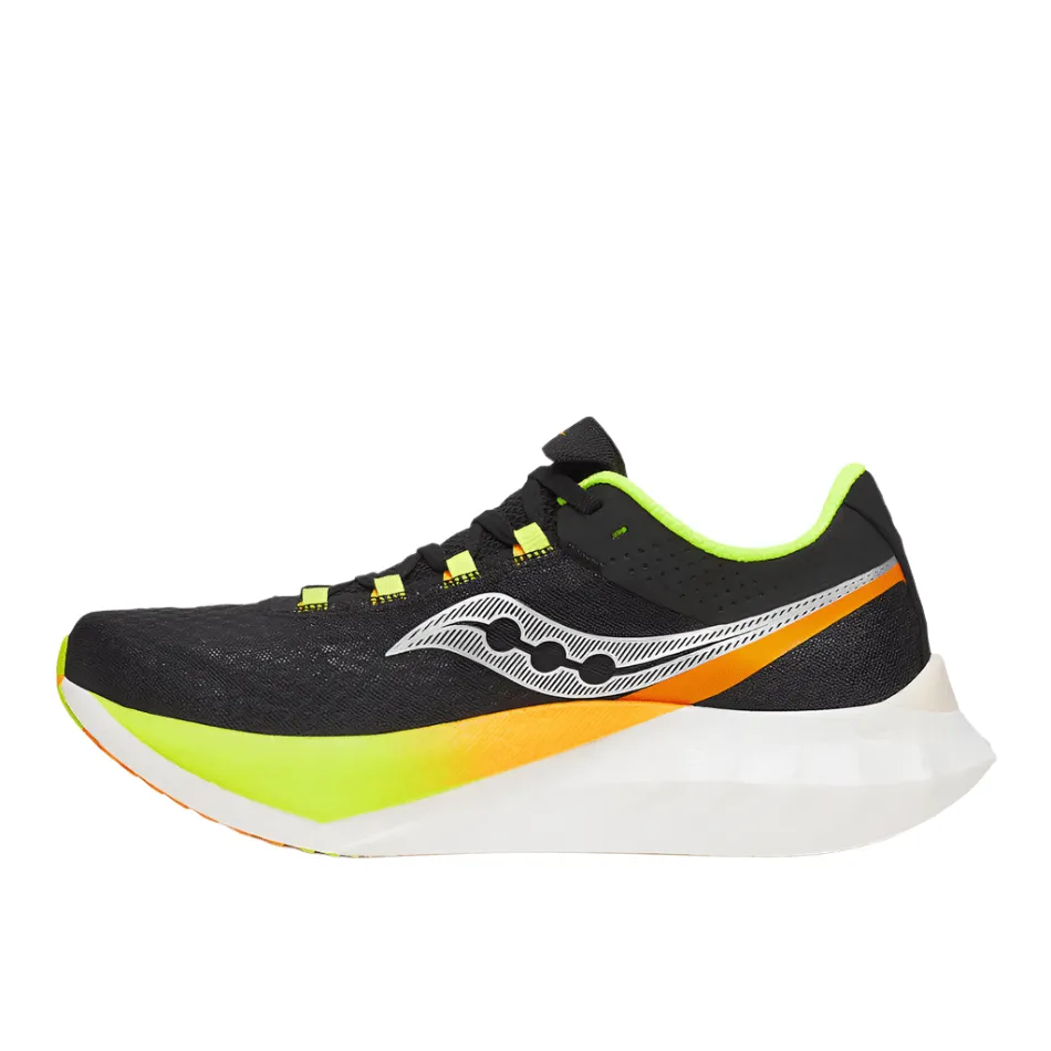 Saucony Men's Endorphin Pro 4 Running Shoes in Black/Vo2 AW25 Knee support running in a sound area shoes