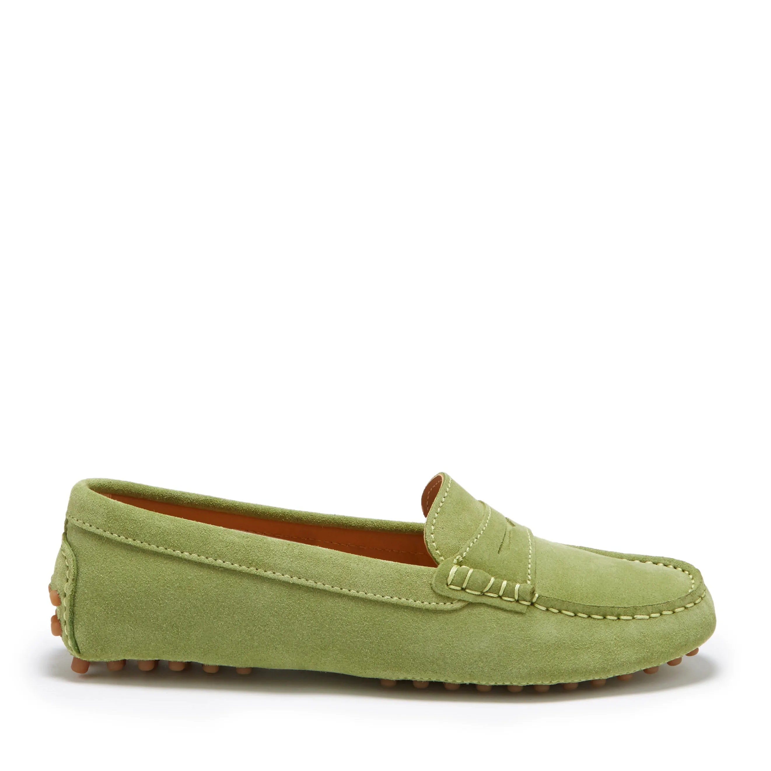 Women's Penny Driving Loafers, olive green Fashionable Slip-ons Bold Path