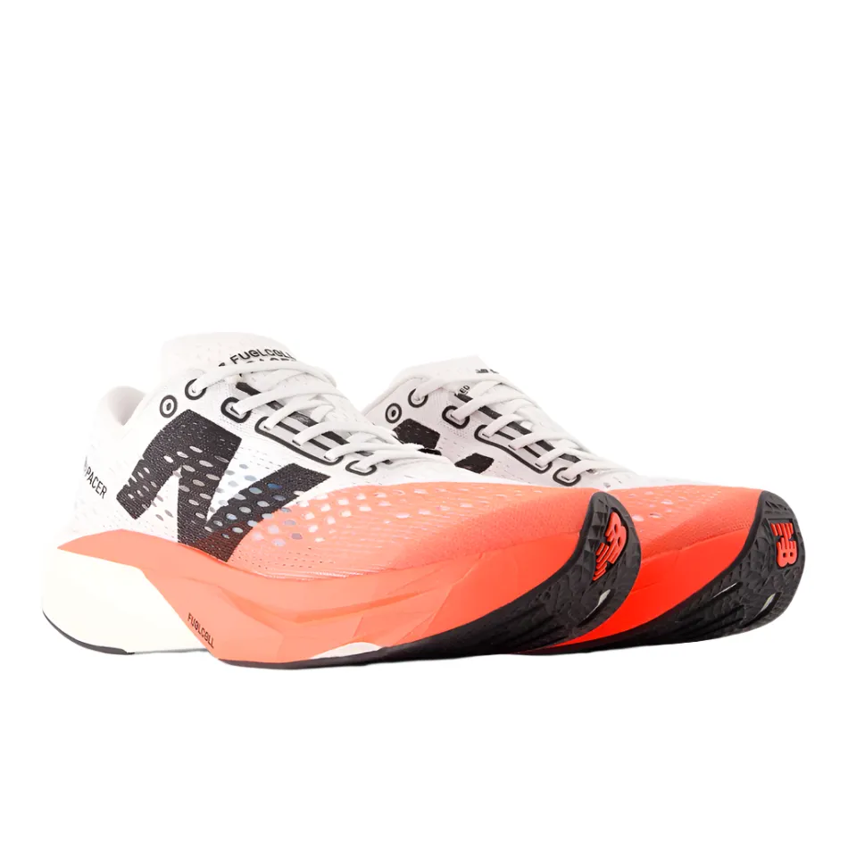 New Balance Women's Fuelcell Supercomp Pacer V2 Running Shoes in Urgent Red/White/Silver Metallic AW25 running with a slip - on design all - weather - use shoes
