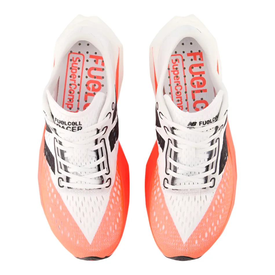 New Balance Women's Fuelcell Supercomp Pacer V2 Running Shoes in Urgent Red/White/Silver Metallic AW25 unisex shoes indoor activity