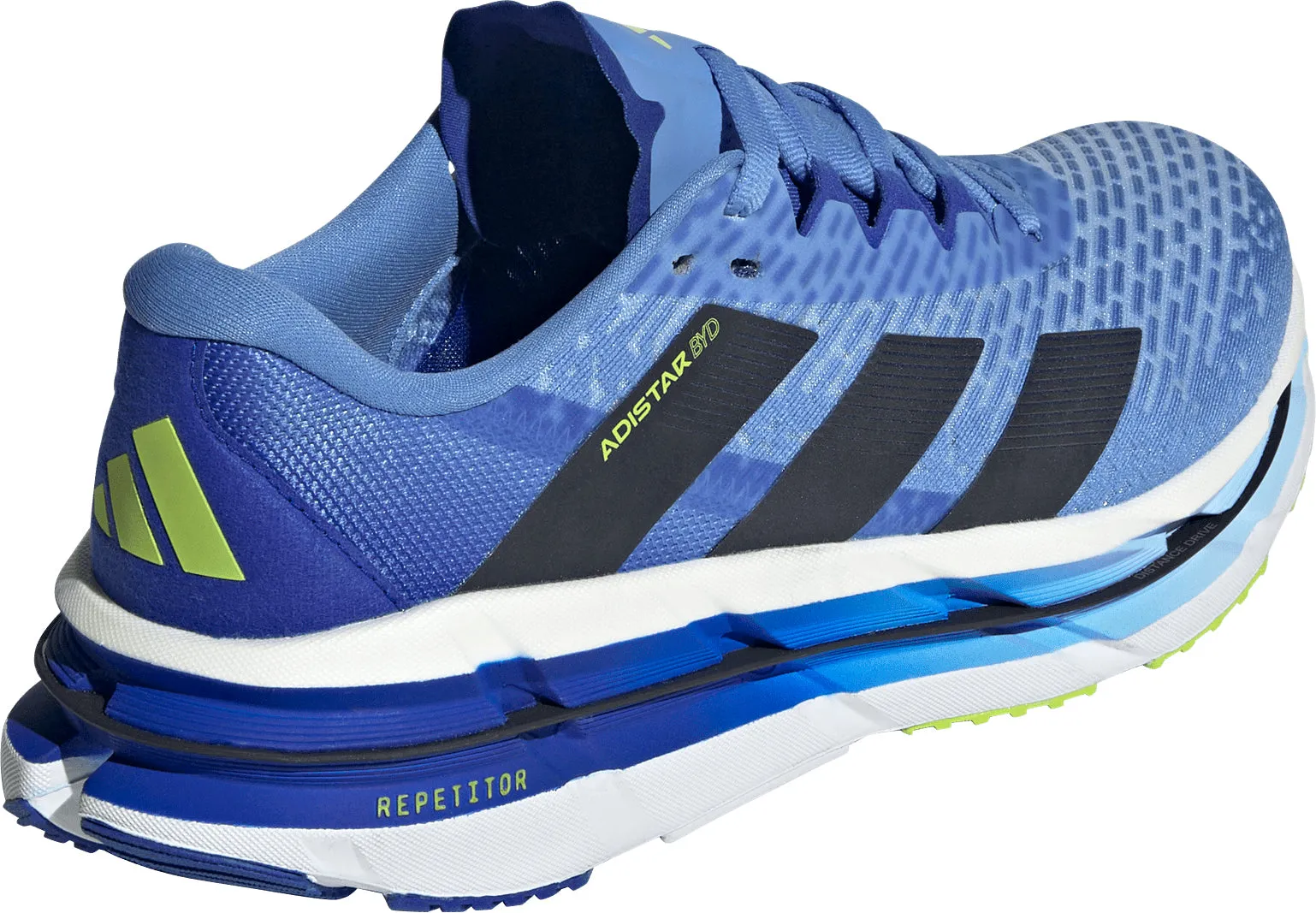 adidas Adistar BYD Mens Running Shoes - Blue Ventilated Mesh Cold Weather