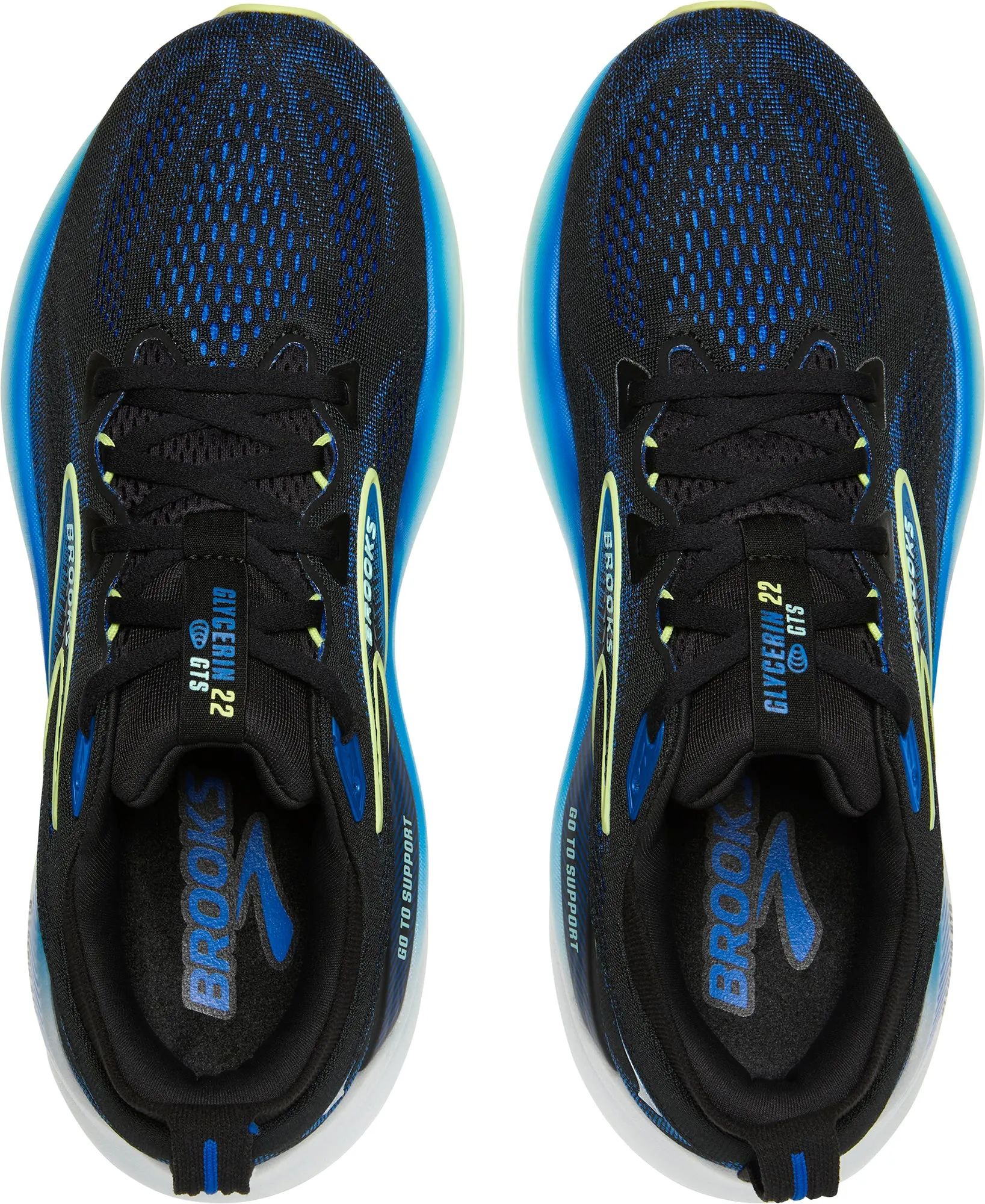 TPU Stability Brooks Glycerin GTS 22 Mens Running Shoes - Black
