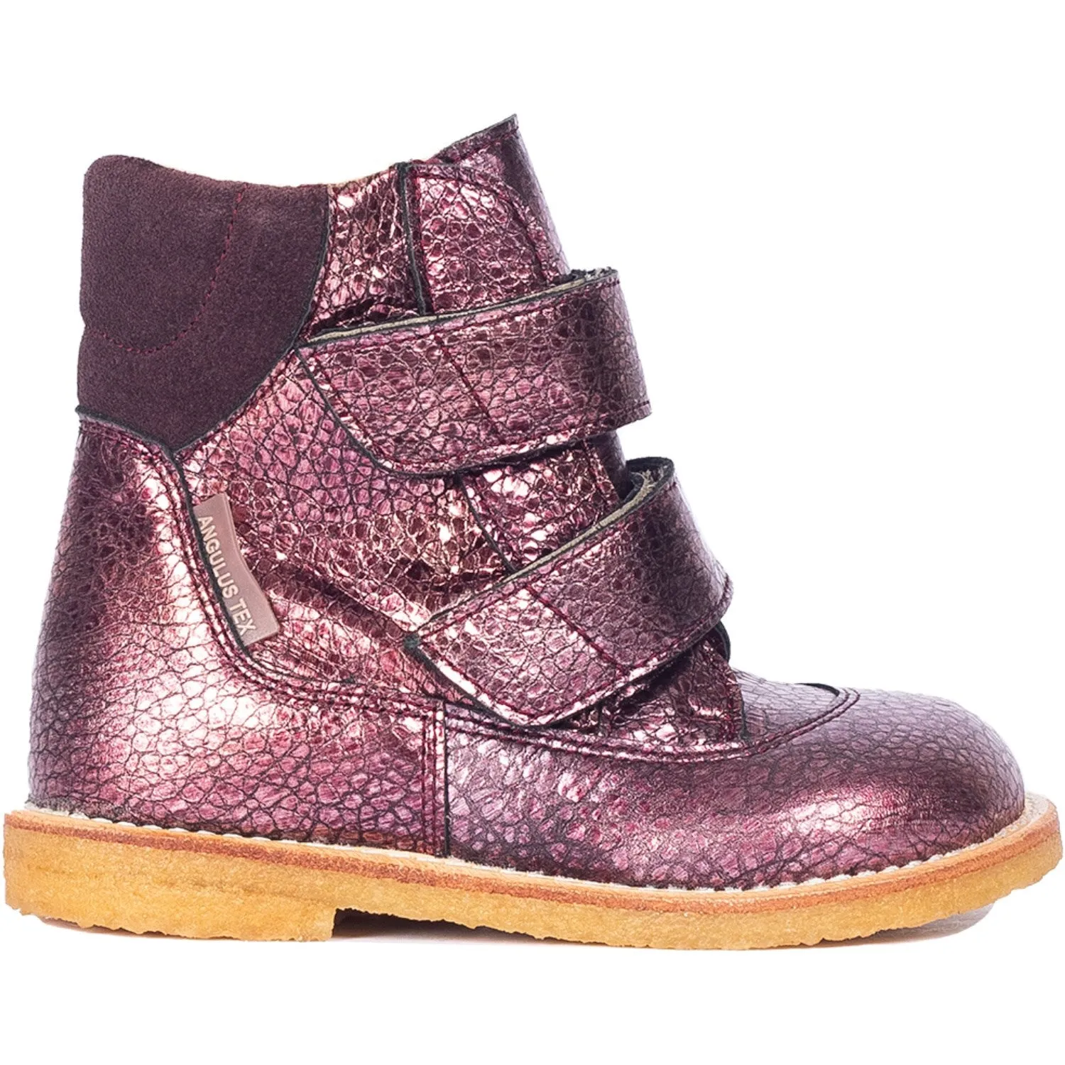 Angulus Sunset/Dusty Aubergine Tex Boot with Velcro Closure Snow Warm Hiking