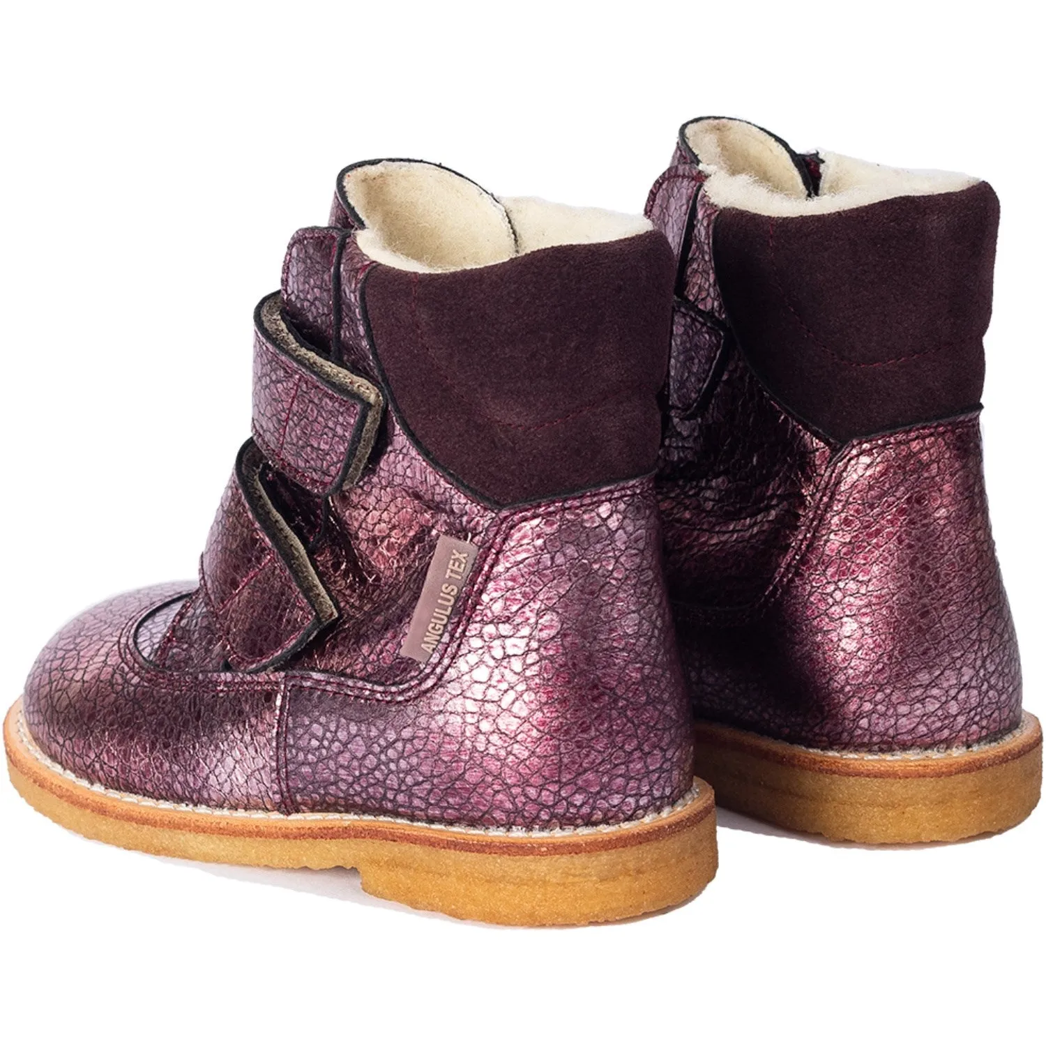 Angulus Sunset/Dusty Aubergine Tex Boot with Velcro Closure Lightweight Winter Trekking