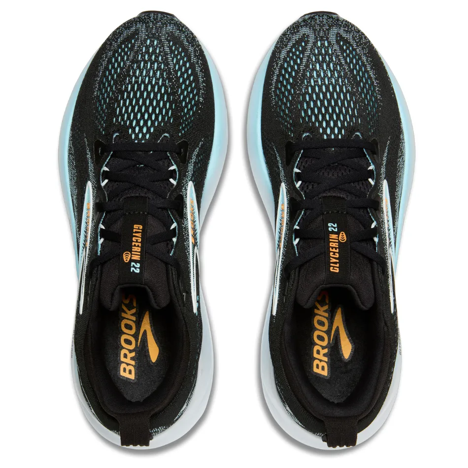 sunny - day shoes Brooks Men's Glycerin 22 Running Shoes in Black/Atomizer/Blazing Orange AW25