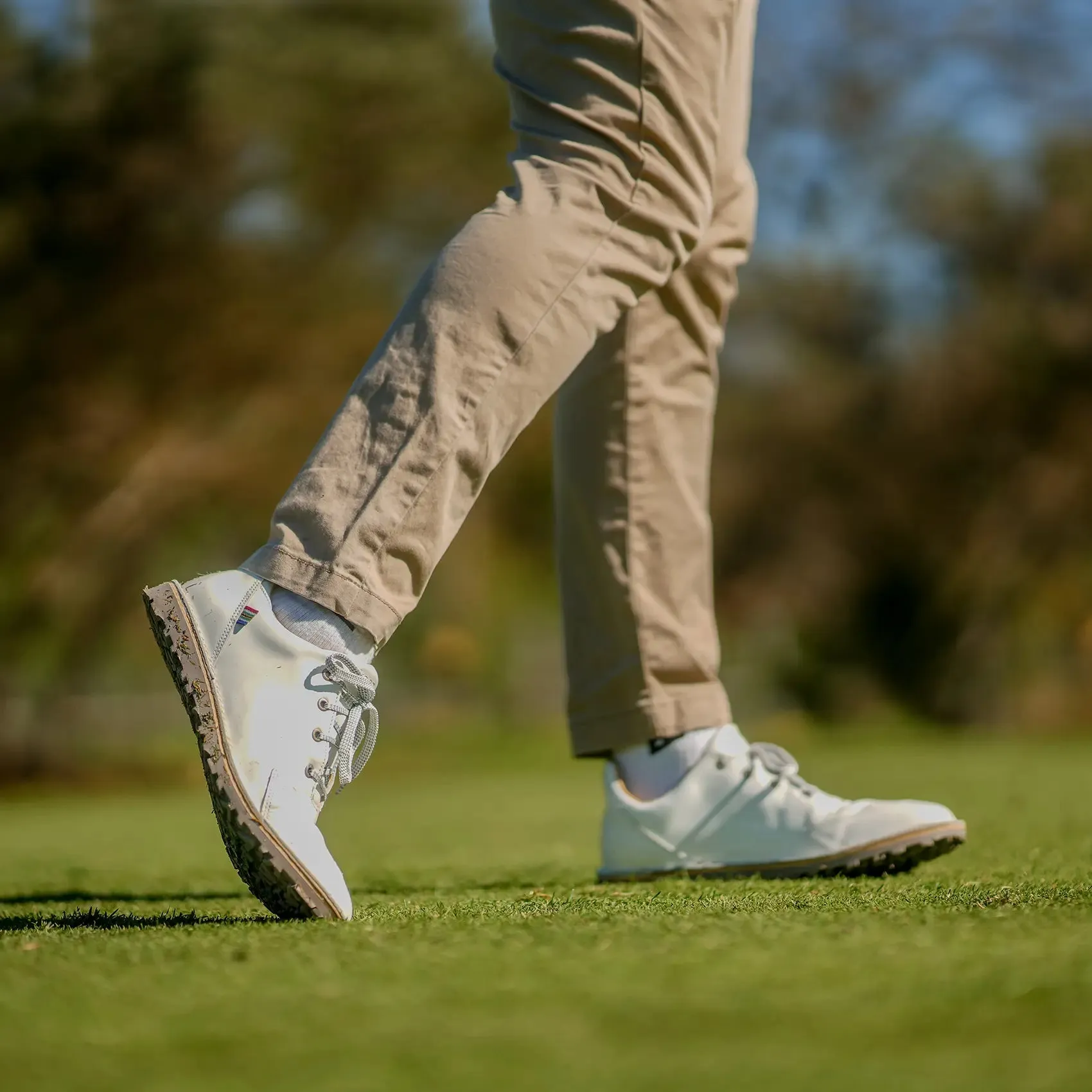 Veldskoen Albatross Golf Shoe (White leather with Grey sole) Trail Friendly