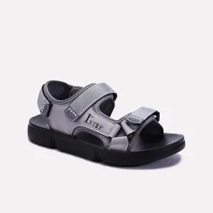 Gray Velcro Strap Sandals 0141180 Soft Touch Free Movement