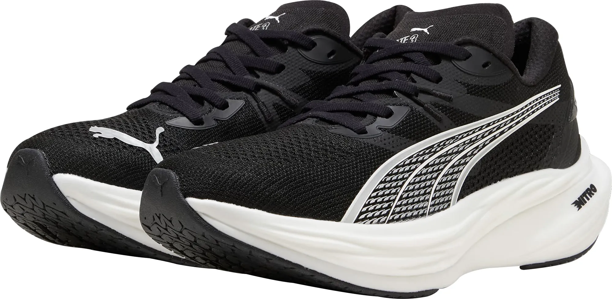 Athletic Neutral Base Puma Deviate Nitro 3 Mens Running Shoes - Black