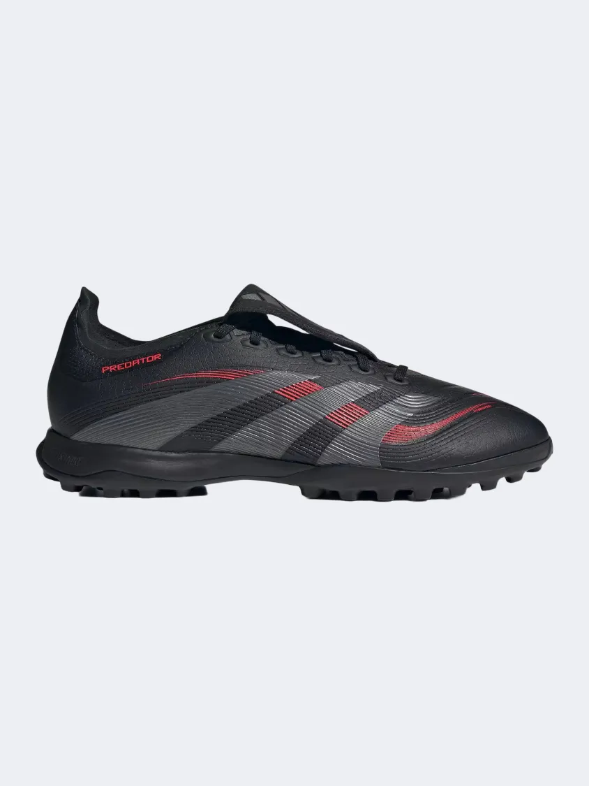 Adidas Predator League Fold Over Tongue Men Football Shoes Black/Grey/Red Game Passing Quick Sprint