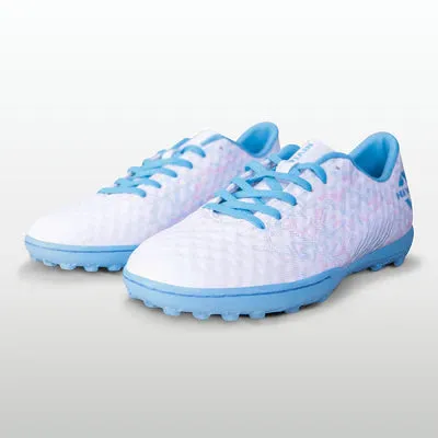 Pace Grip Nivia Oslar 3.0 TURF Football Shoes for Men (White/Sky)