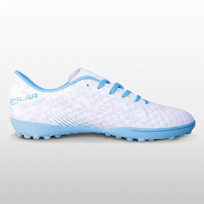 Nivia Oslar 3.0 TURF Football Shoes for Men (White/Sky) Heat Retention
