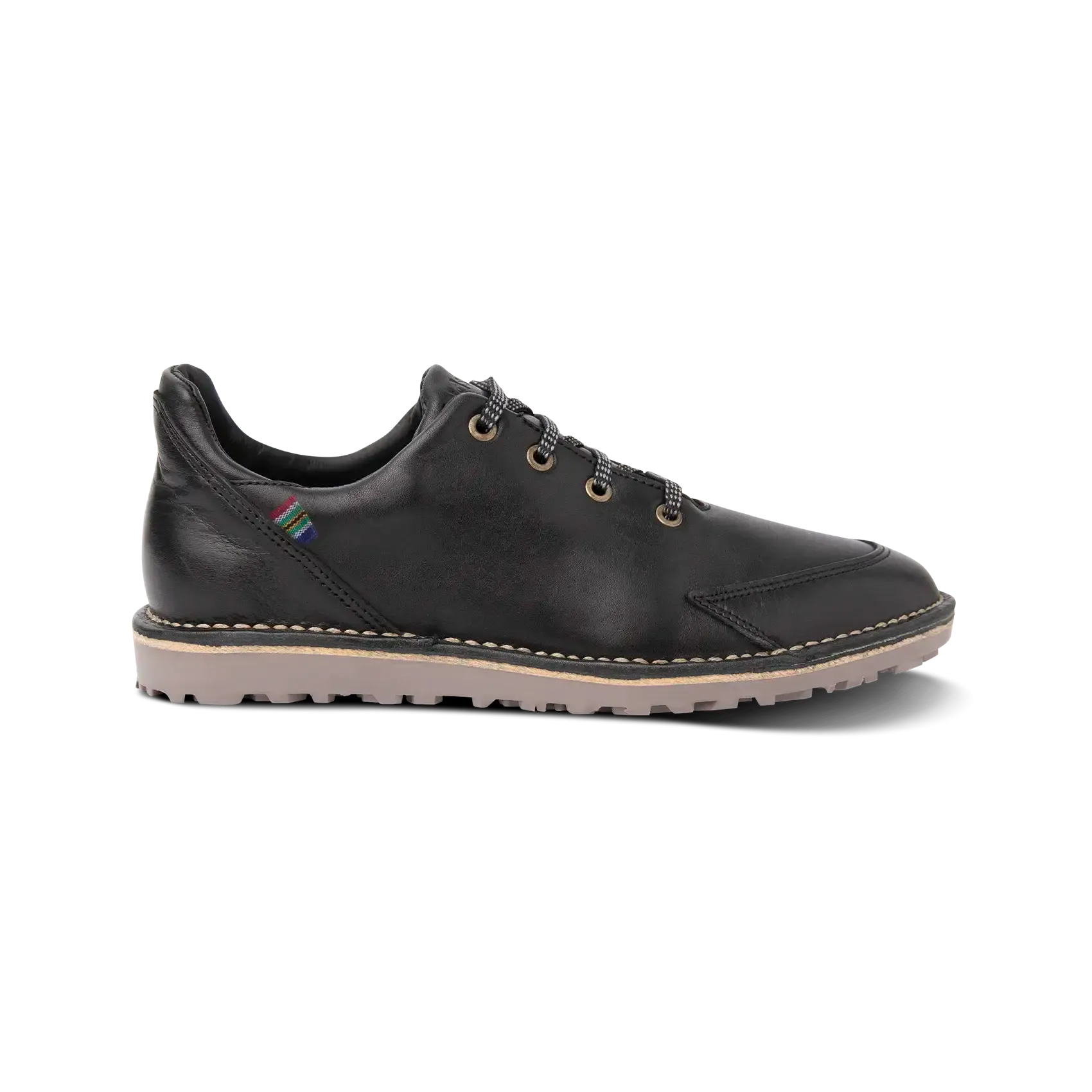 Padded collar Adjustable Fit Veldskoen Birdie Golf Shoe (Black leather with Grey sole)