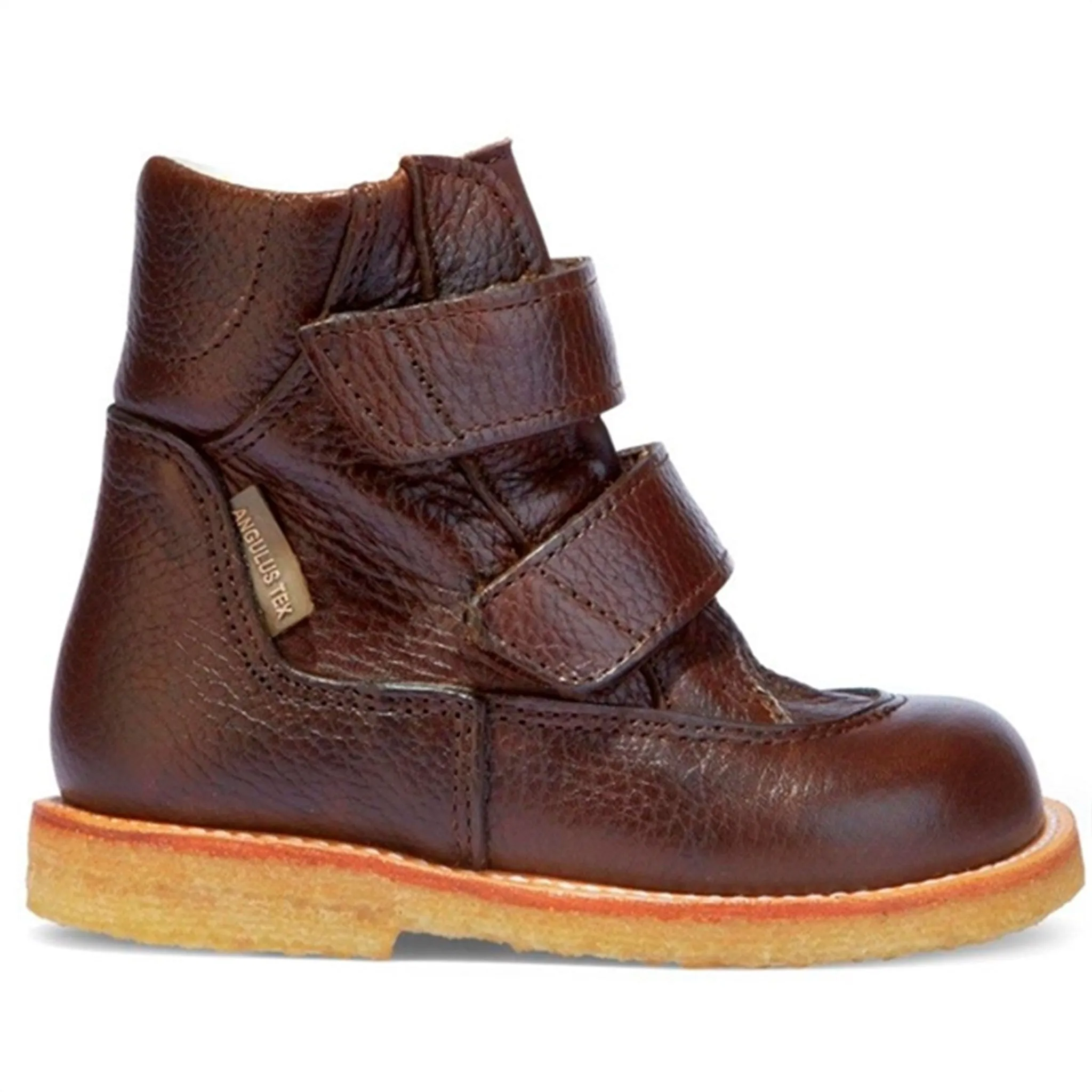 Snow Trail Ice Resistant Soles Angulus Starter Tex boots With Velcro Dark Brown