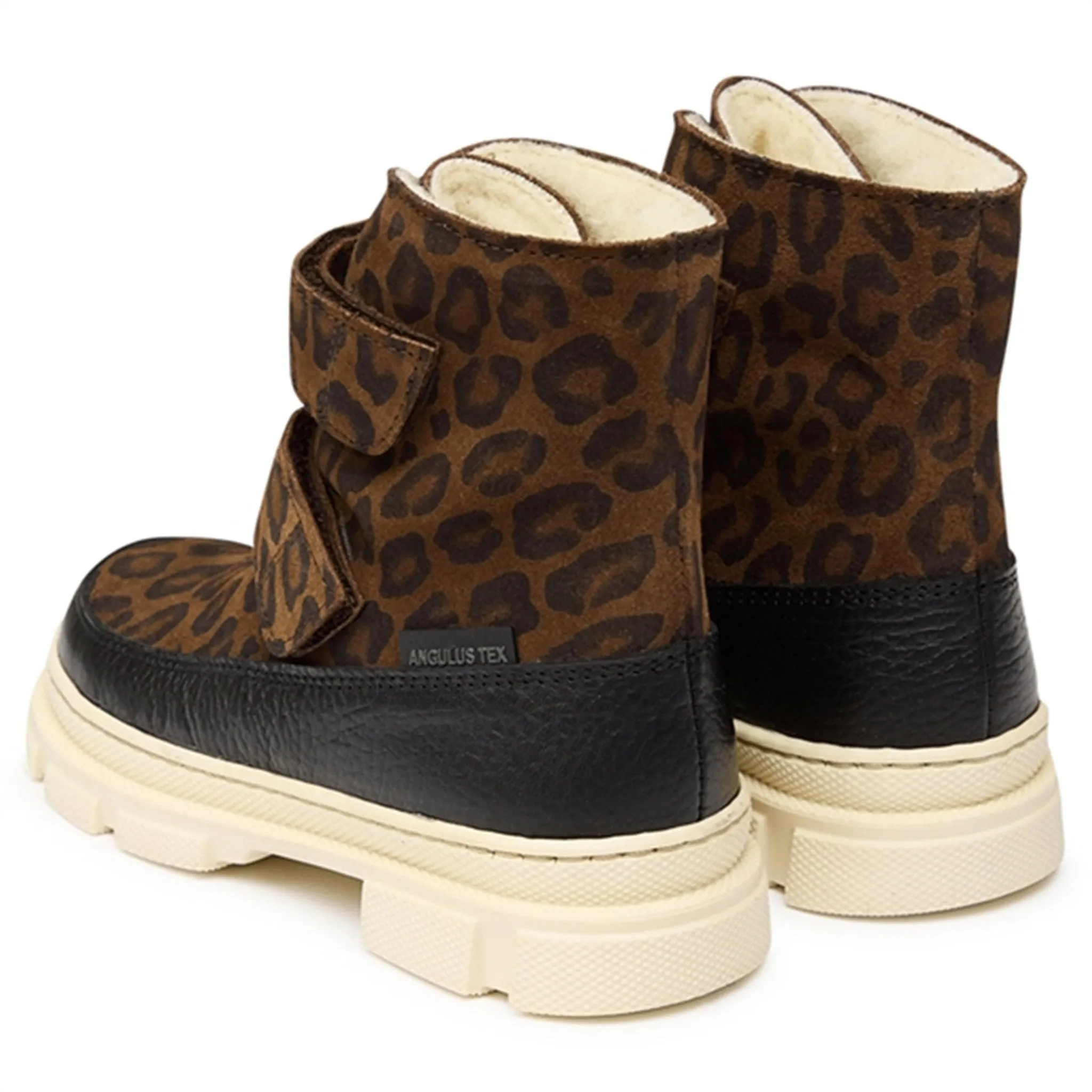 Snow Snow Gear Angulus Tex-Boots w Velcro and Wool Lining Black/ Brown leo