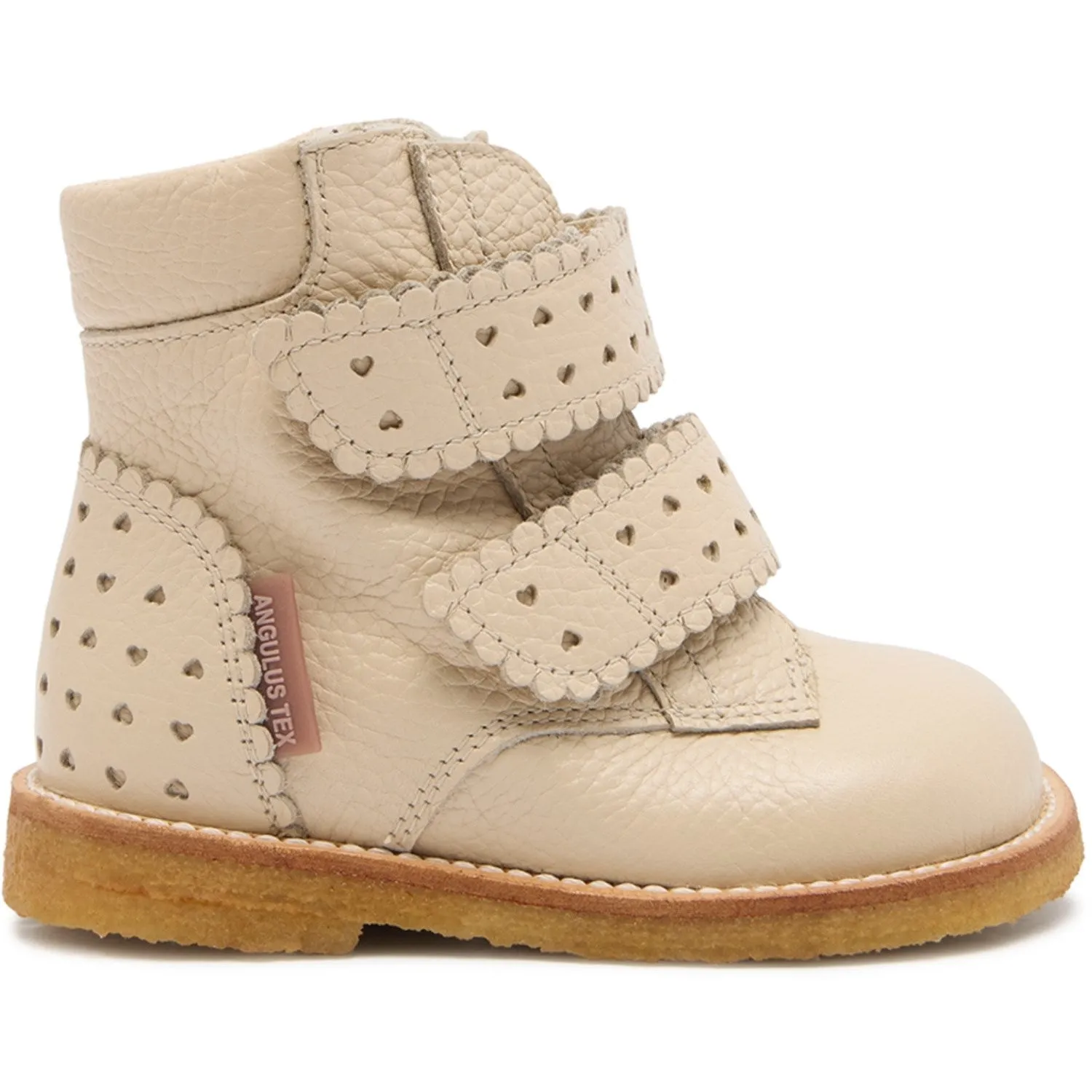 Snowstorm Protection Chilly Weather Angulus Buttermilk Tex-Boot with Hearts and Velcro Closure