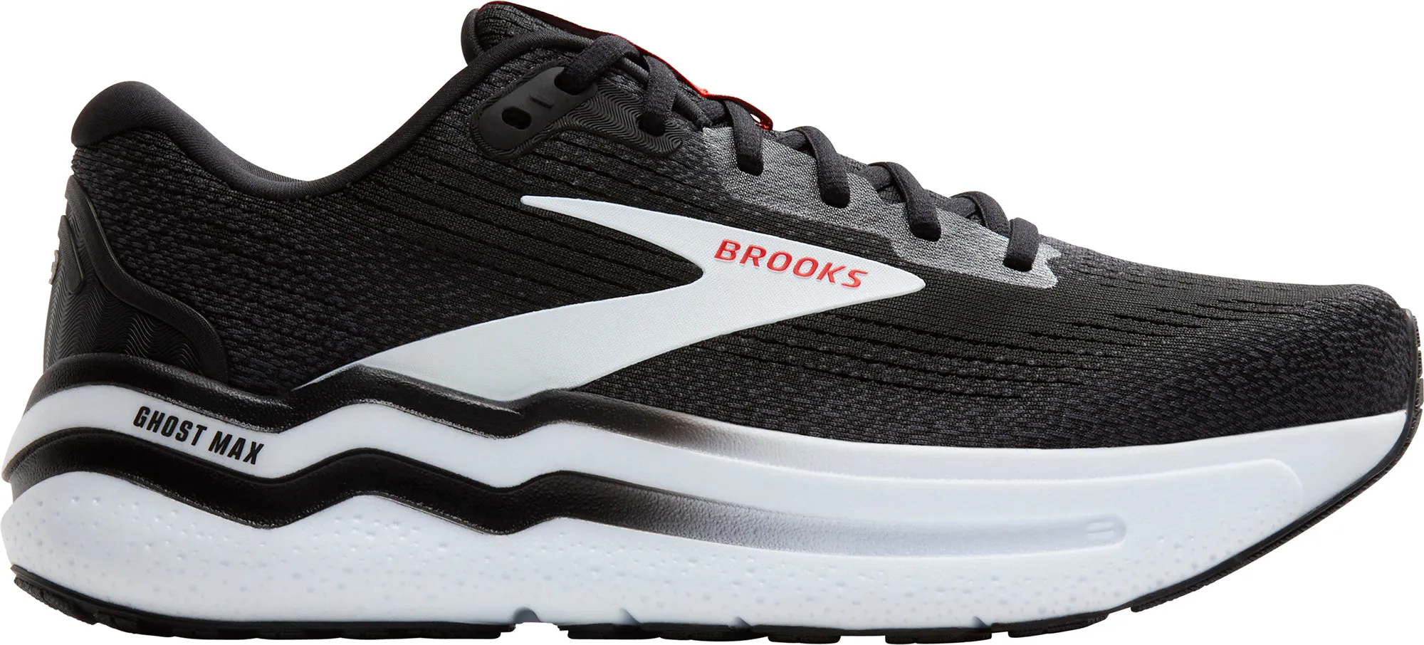 Brooks Ghost Max 2 Mens Running Shoes - Black Seamless Fit Work Commute
