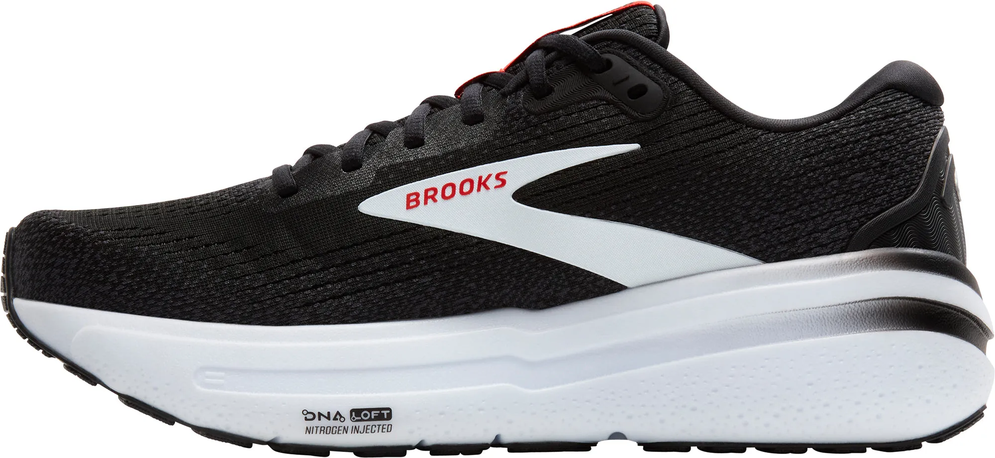 Brooks Ghost Max 2 Mens Running Shoes - Black Rubber Sole synthetic leather