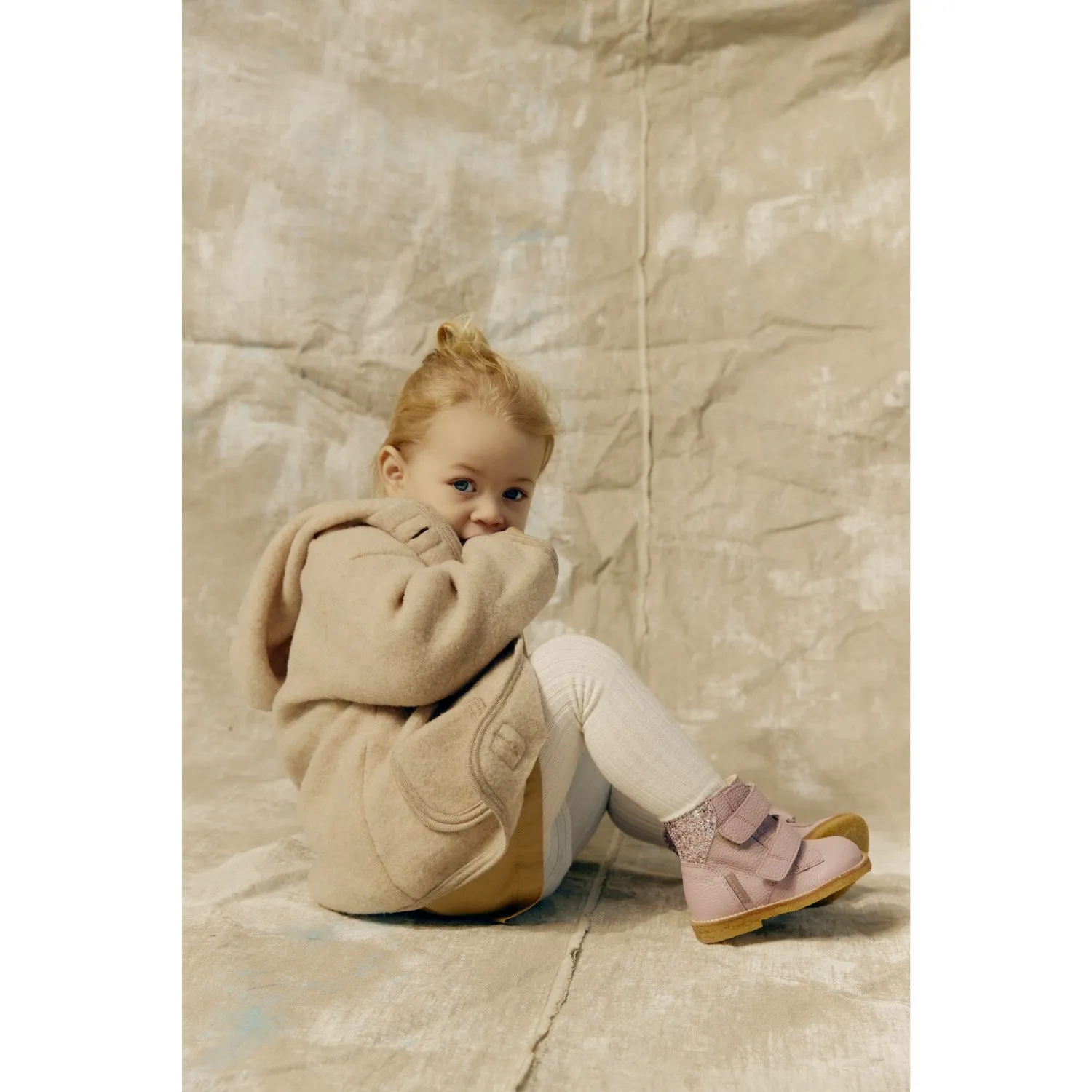 Snow Play Cold Footwear Protection Angulus Mauve/Mauve Glitter Tex-Boot Med Glitter Og Velcro Closure
