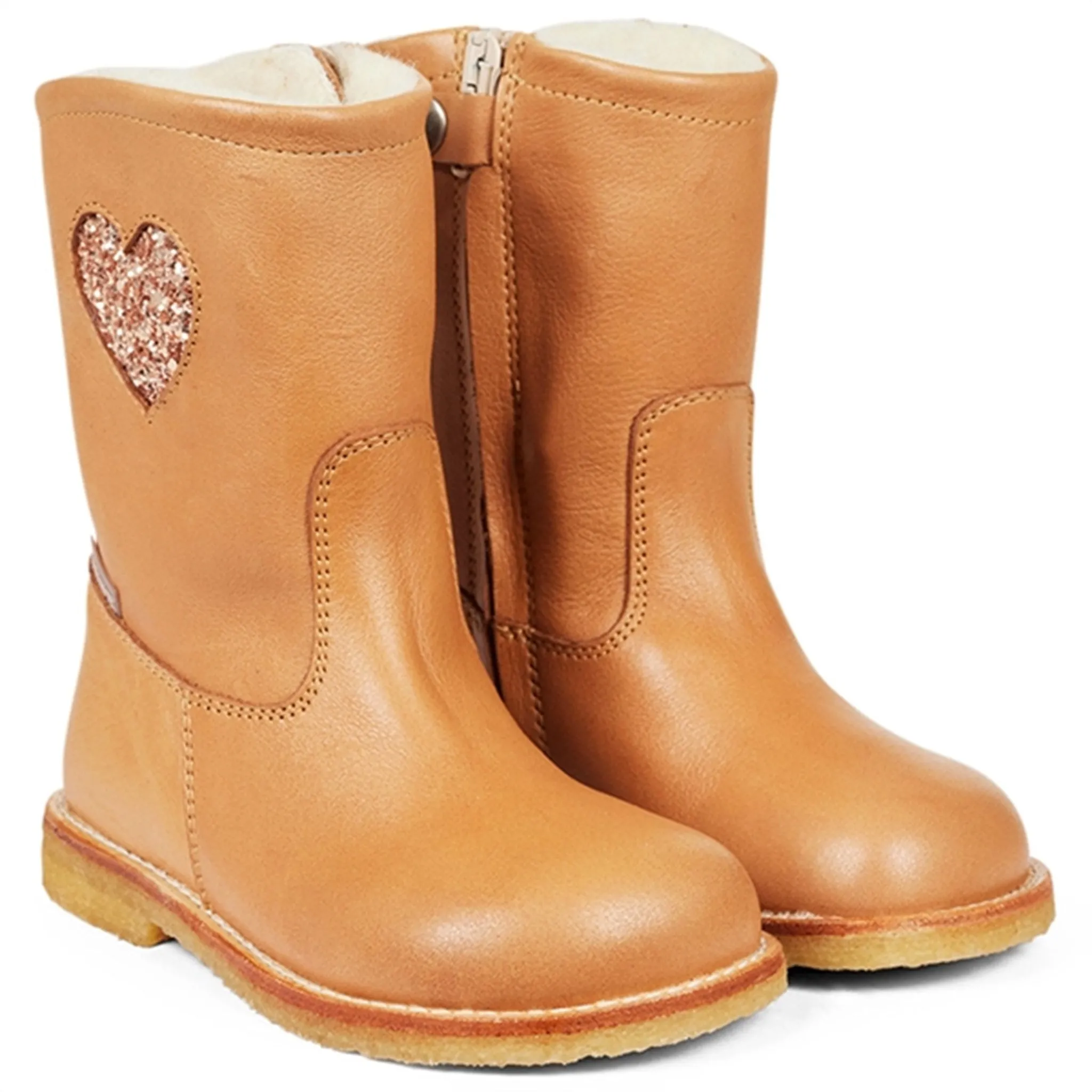 Angulus Tex-Boots With Zipper Almond/Maple Glitter Weather Ready